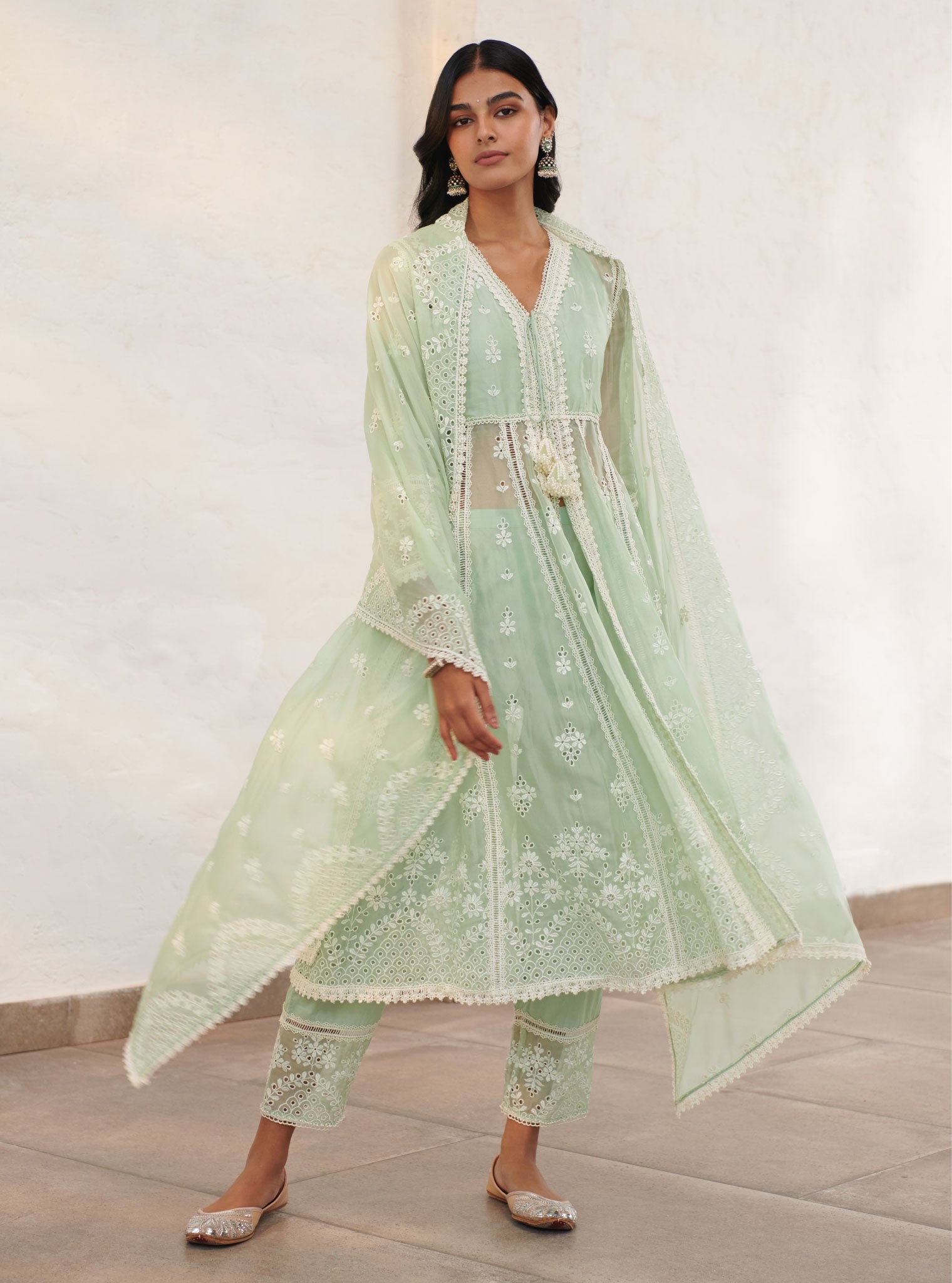 Mulmul Organza Rutland Green Dupatta