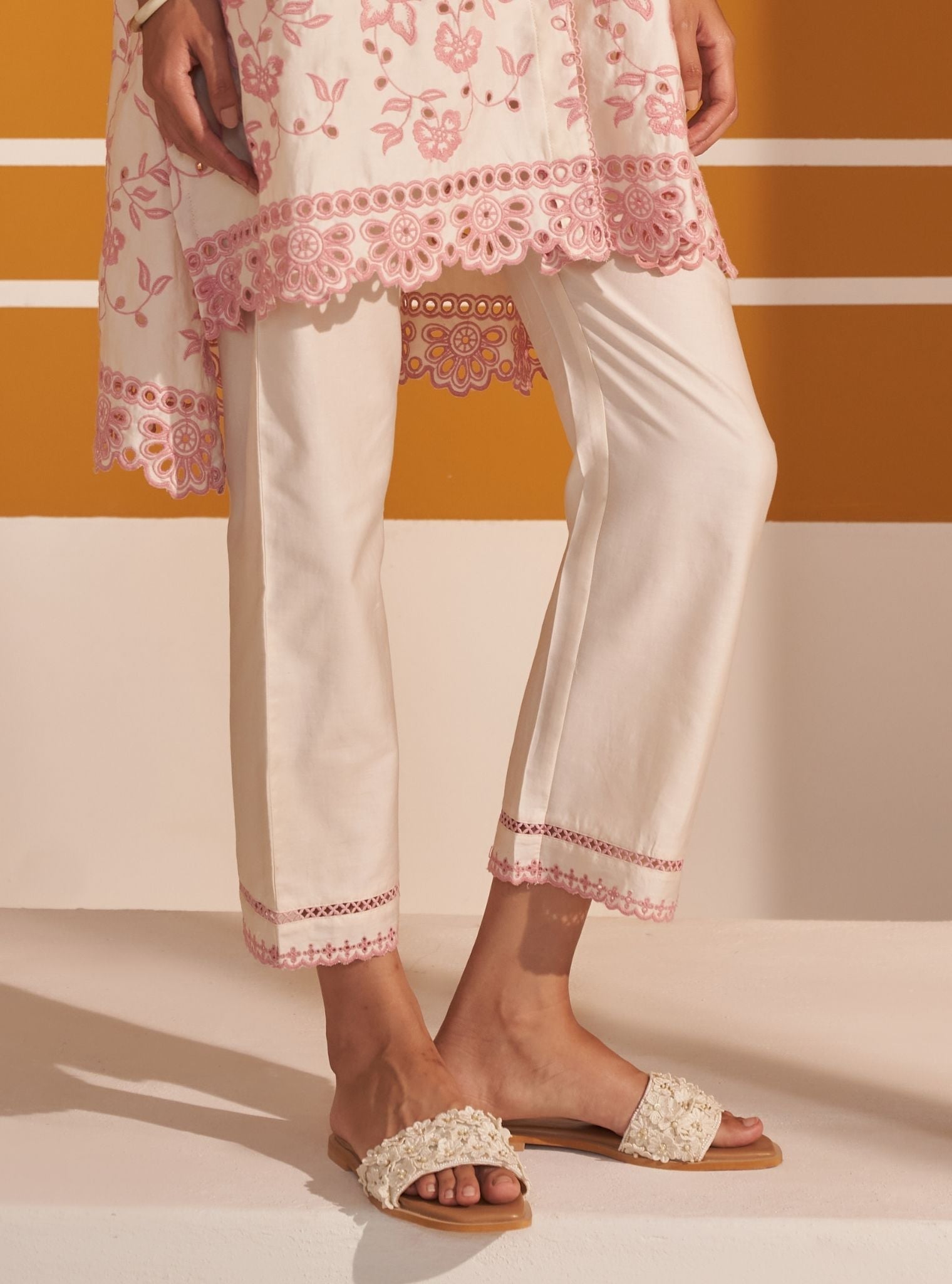 Mulmul Pima Satin Victoria Off White Shirt With Mulmul Pima Satin Victoria Off White Pant