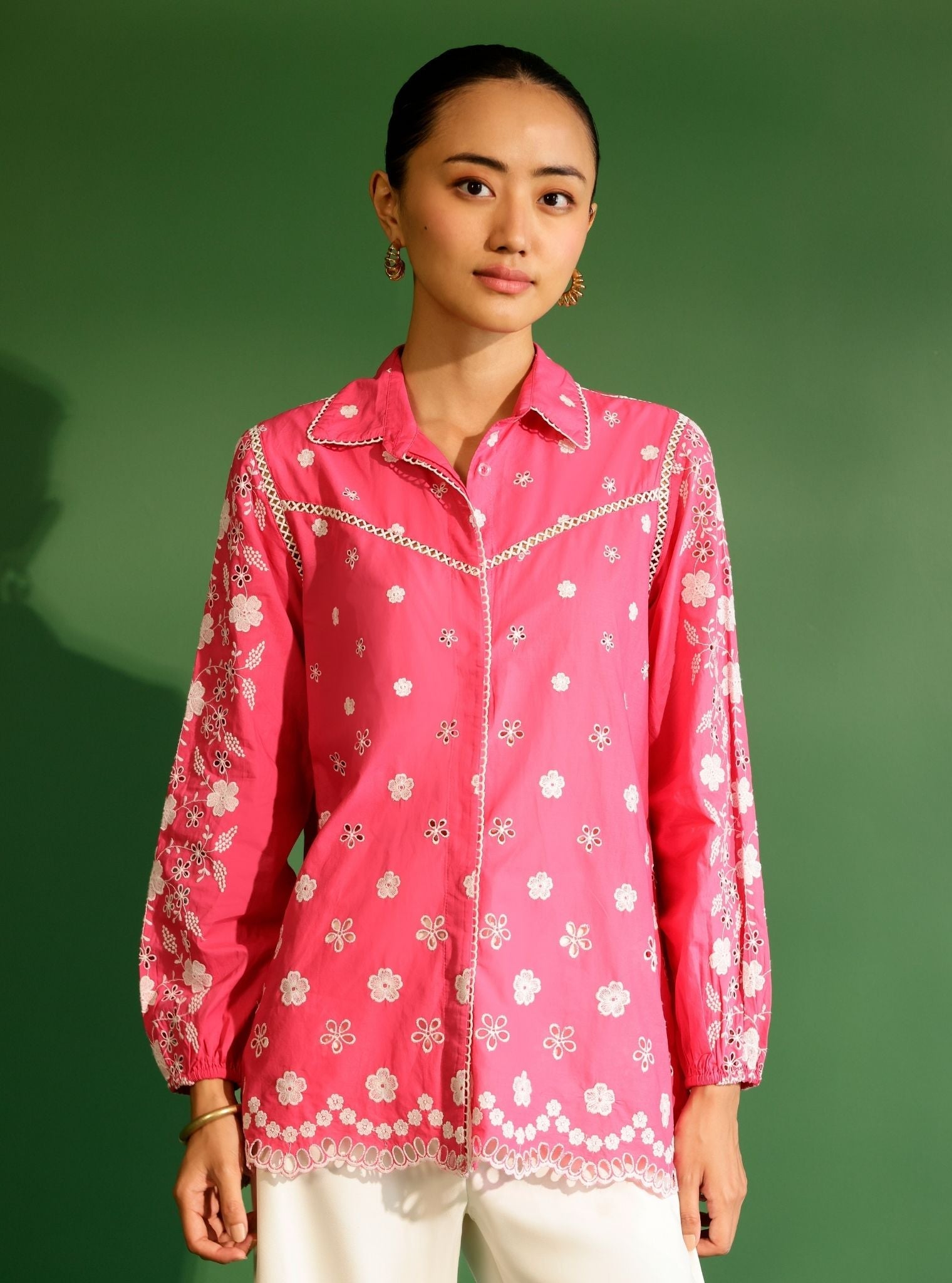 Mulmul Cotton Blaine Fuschia Shirt