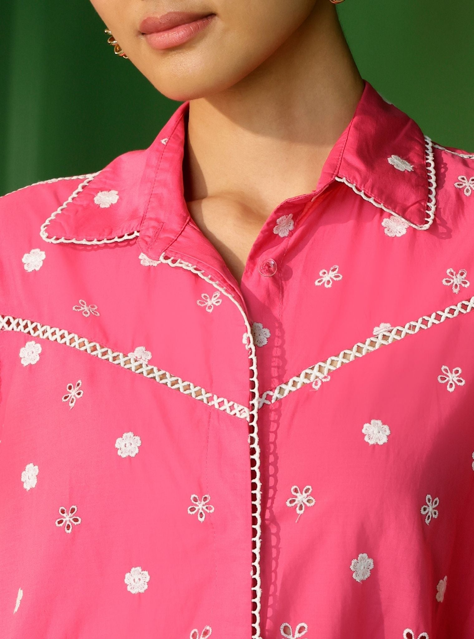 Mulmul Cotton Blaine Fuschia Shirt