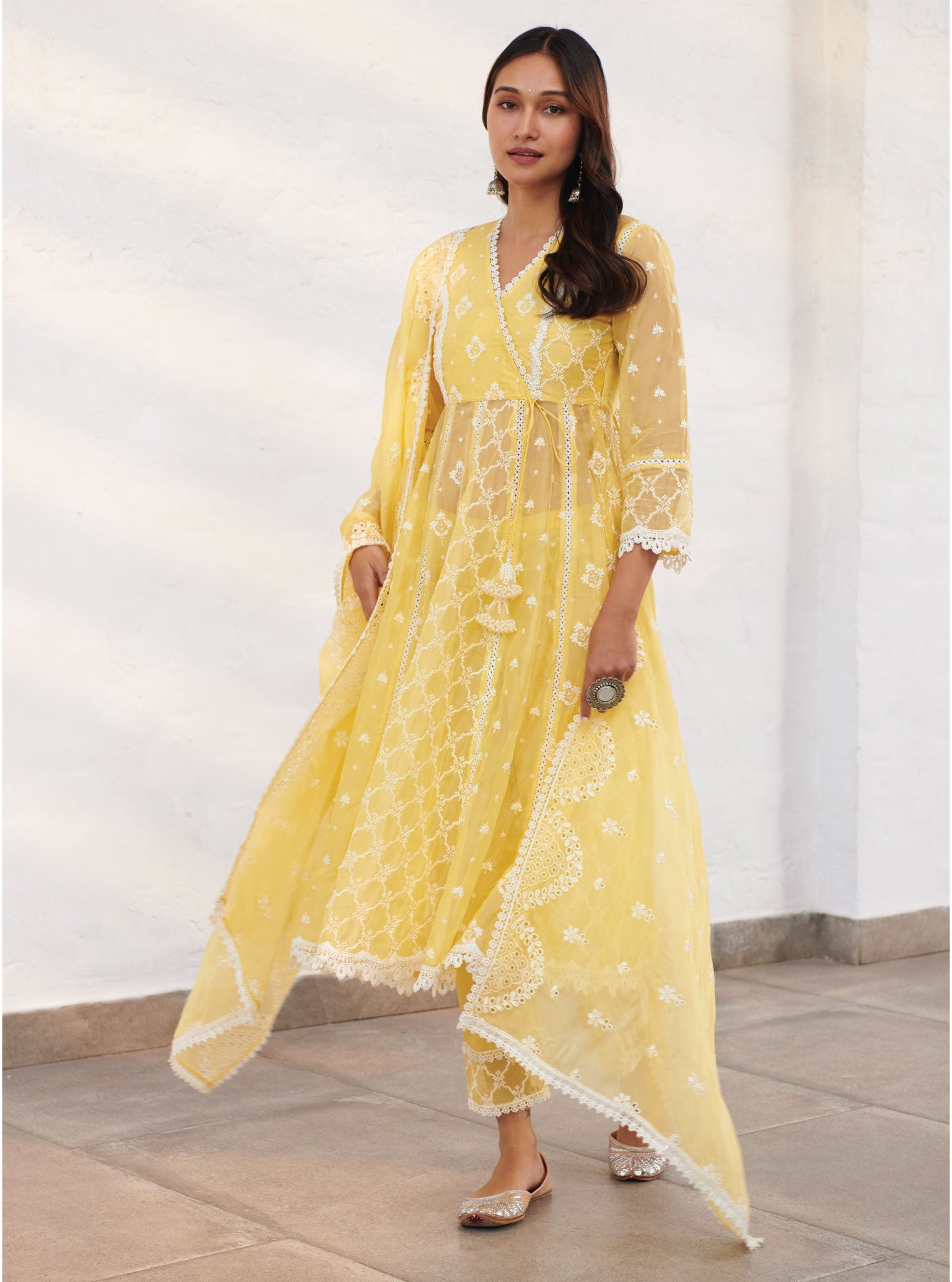 Mulmul Organza Rutland Yellow Dupatta