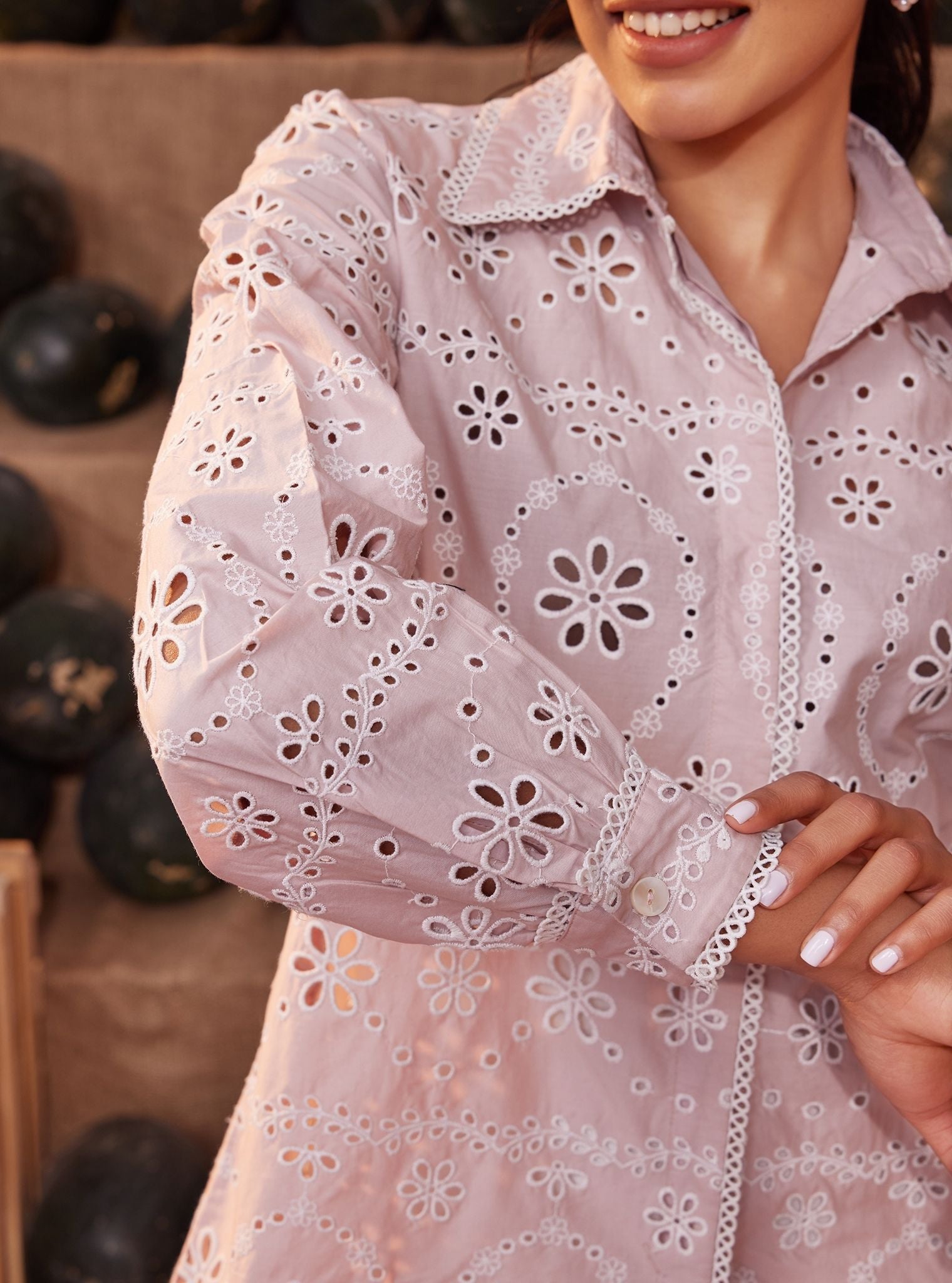 Mulmul Iconic Cotton Sia Dusty Pink Shirt