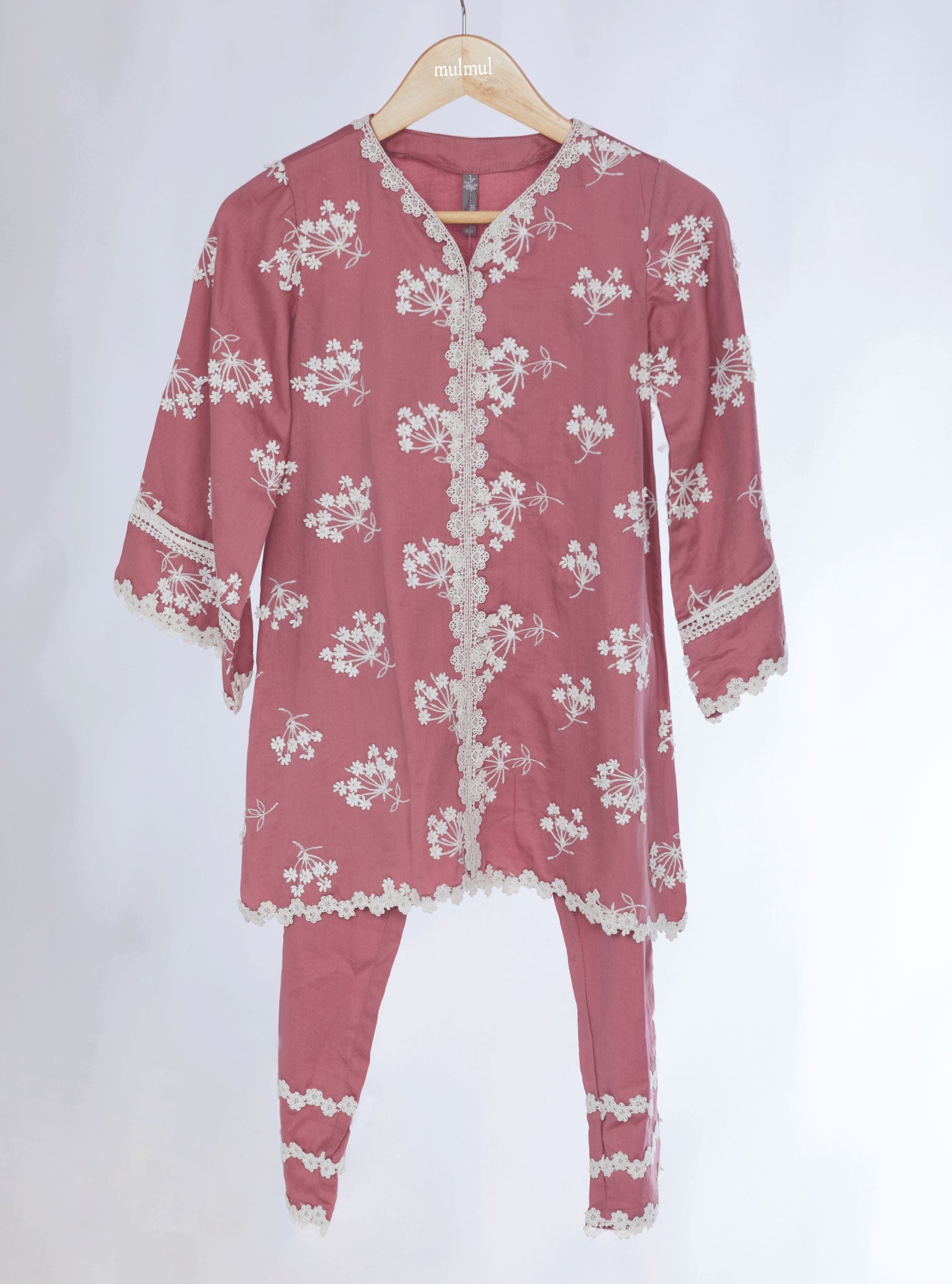 Mulmul Pima Ife Mauve Kurta With Ife Mauve Pant