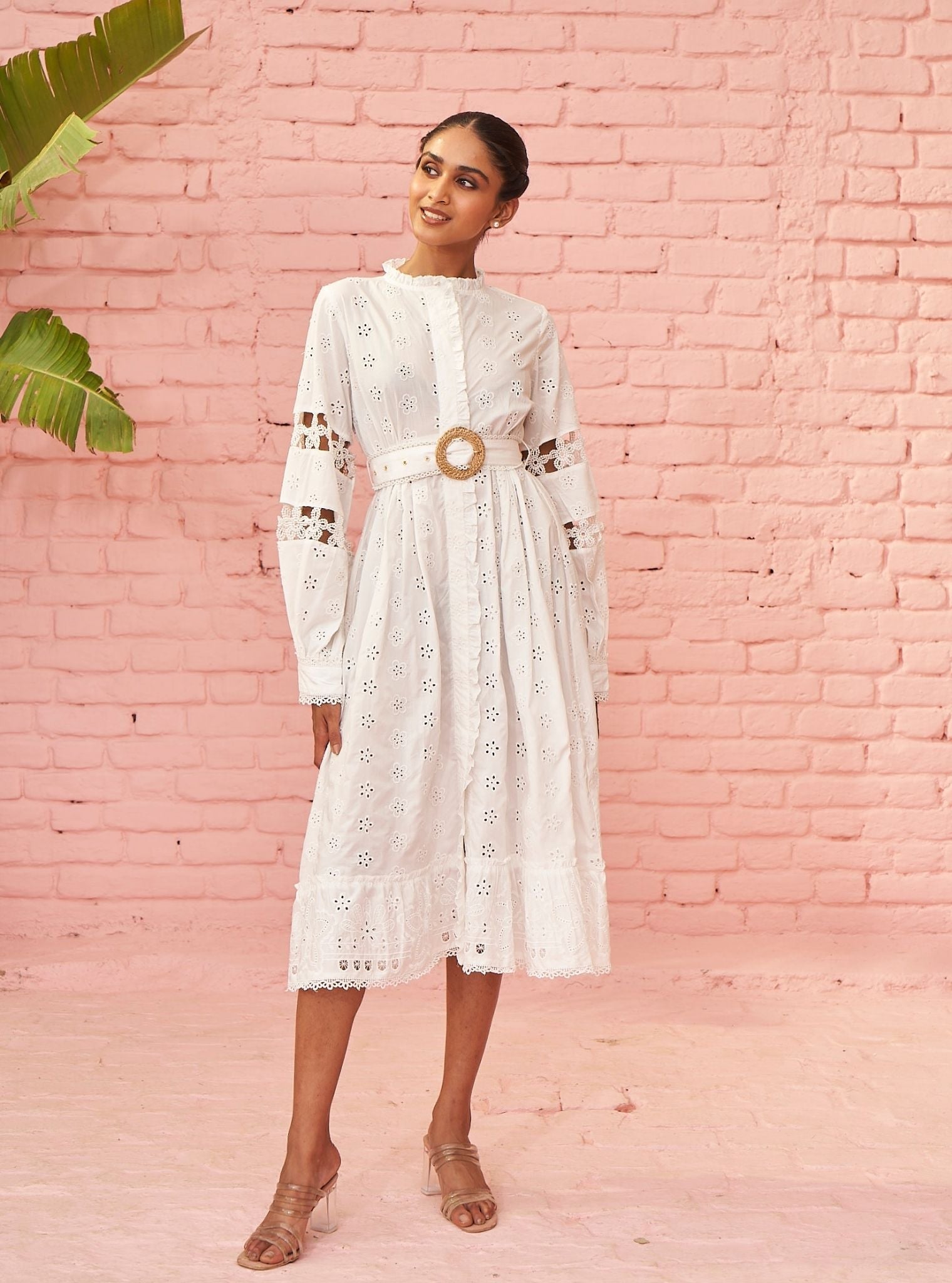 Mulmul Cotton Viv White Long Dress