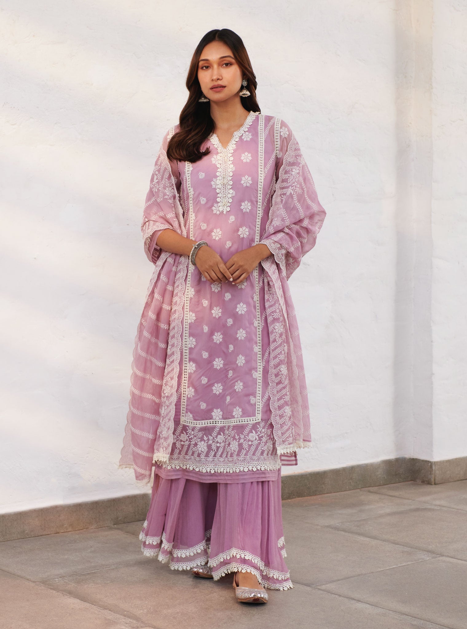 Mulmul Organza  Glamorgan Lilac Dupatta