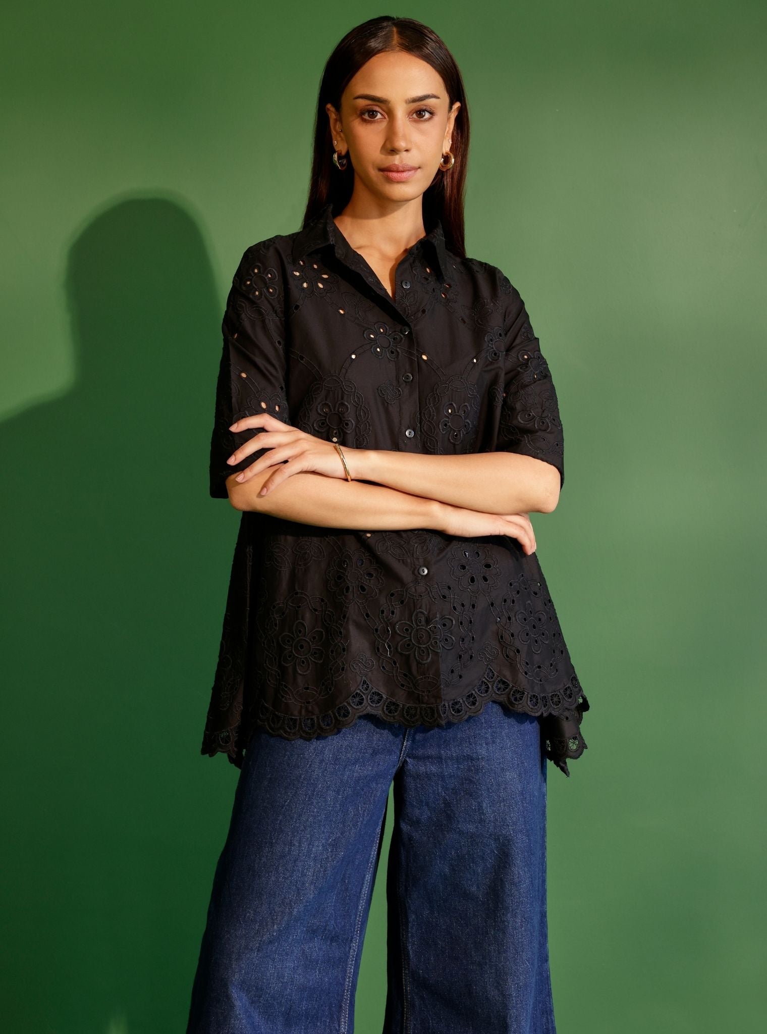 Mulmul Cotton Finn Black Shirt