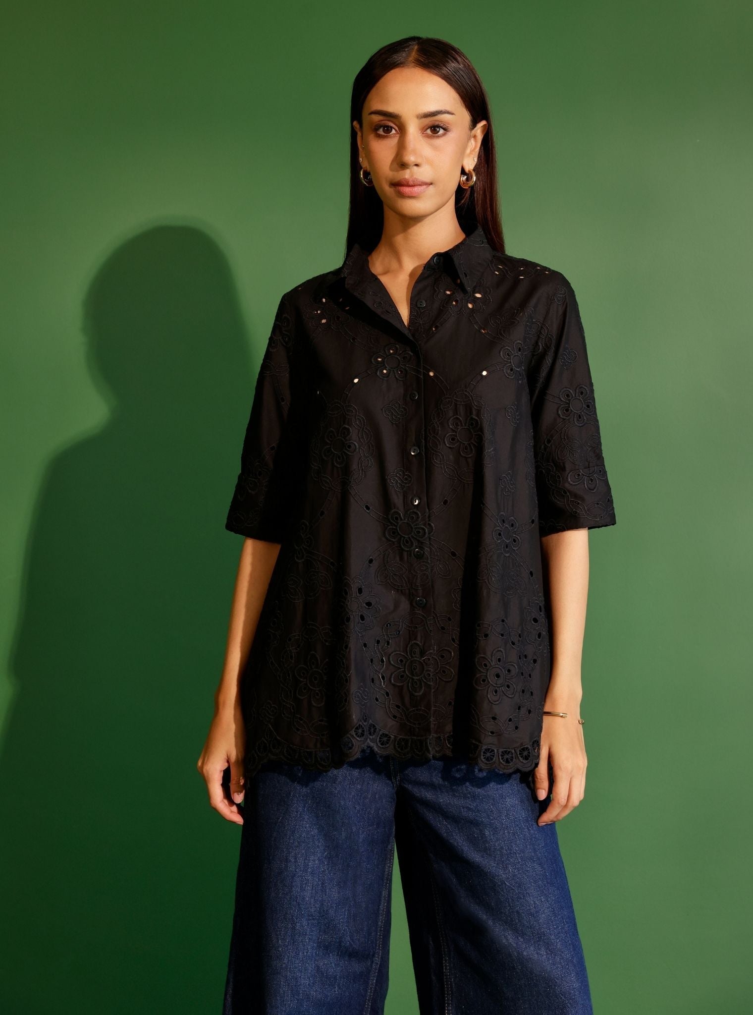 Mulmul Cotton Finn Black Shirt