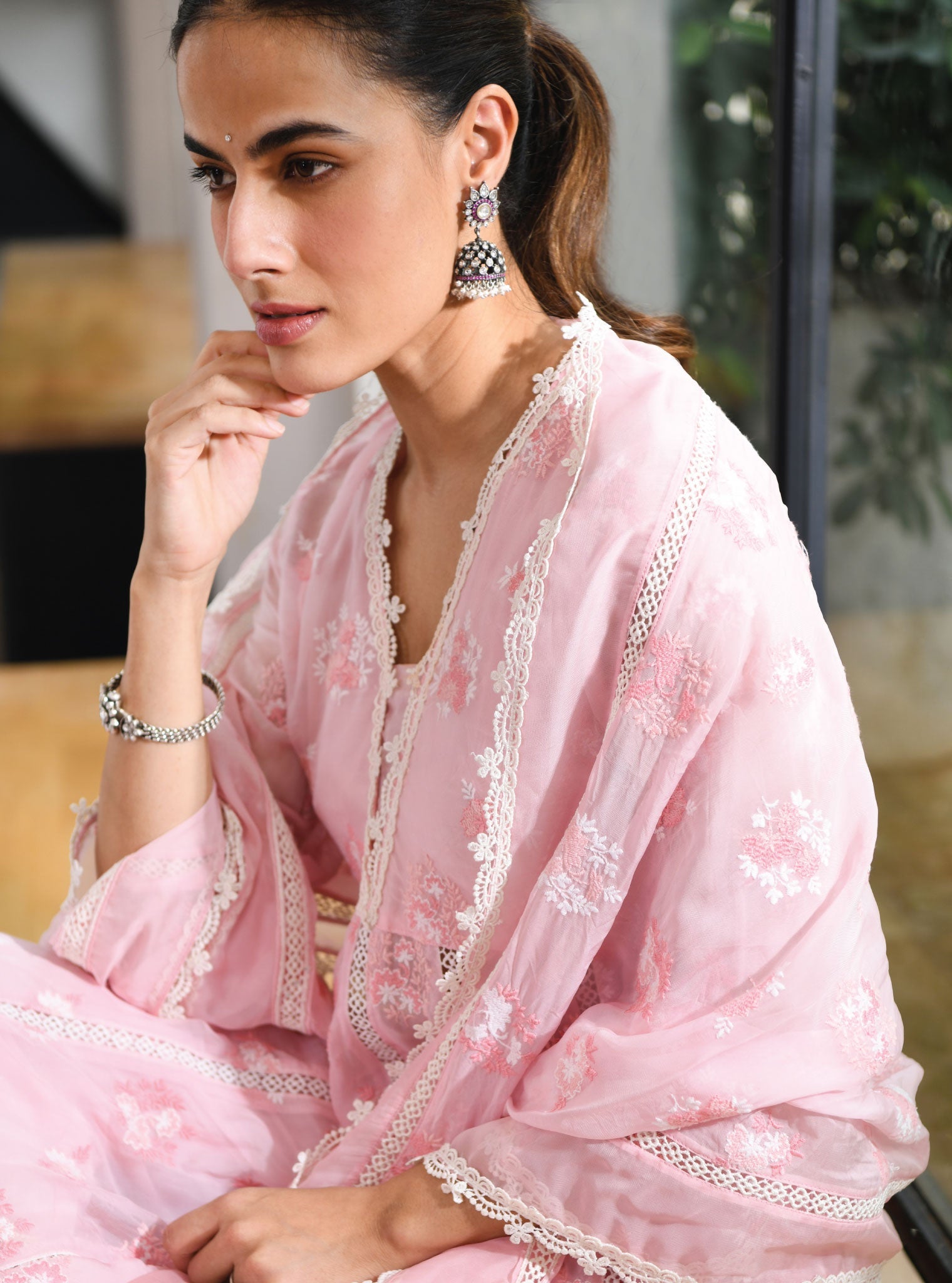 Mulmul Organza Glasgow Pink Dupatta