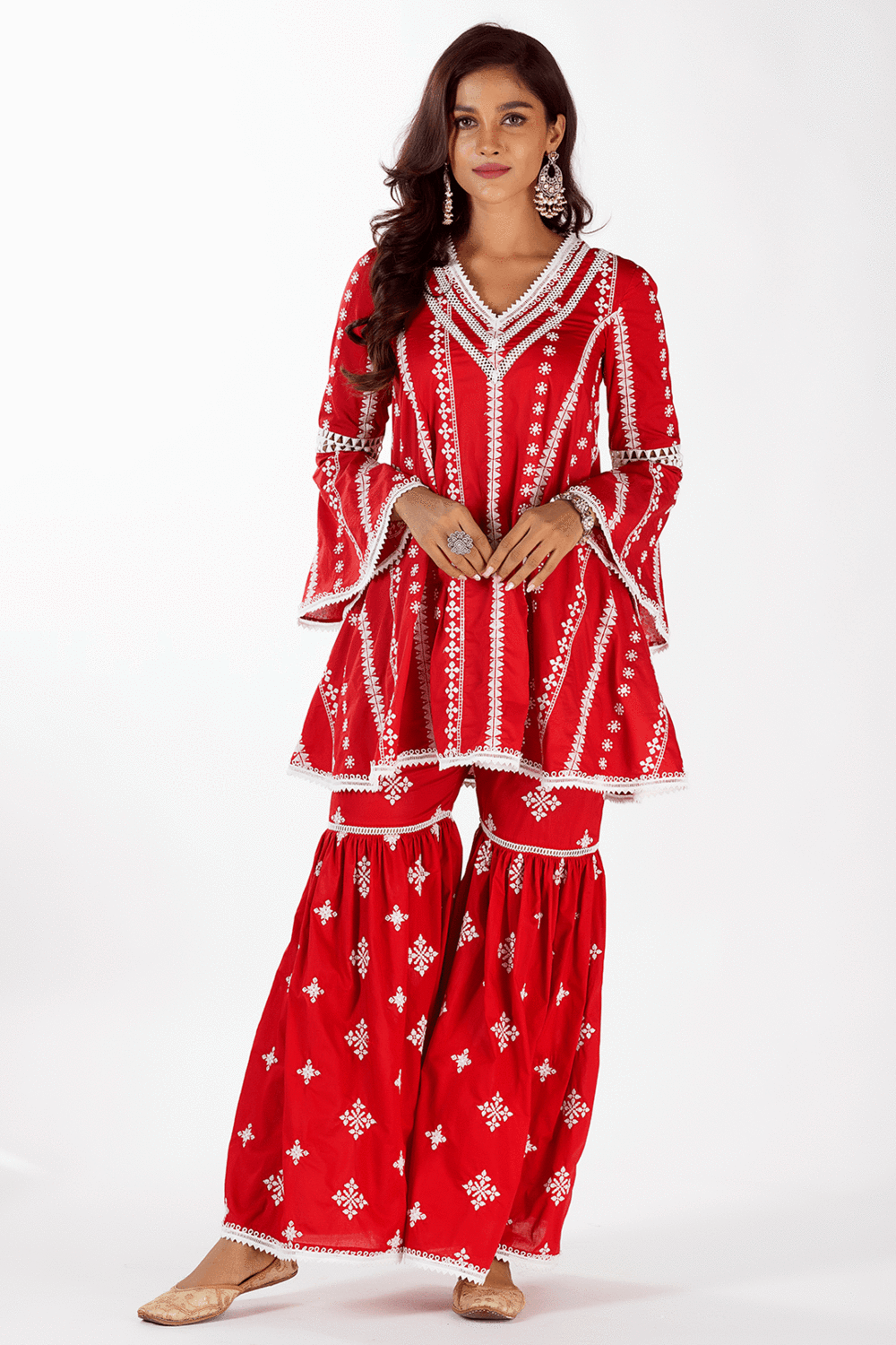 Mulmul Cotton Arlo Red kurta