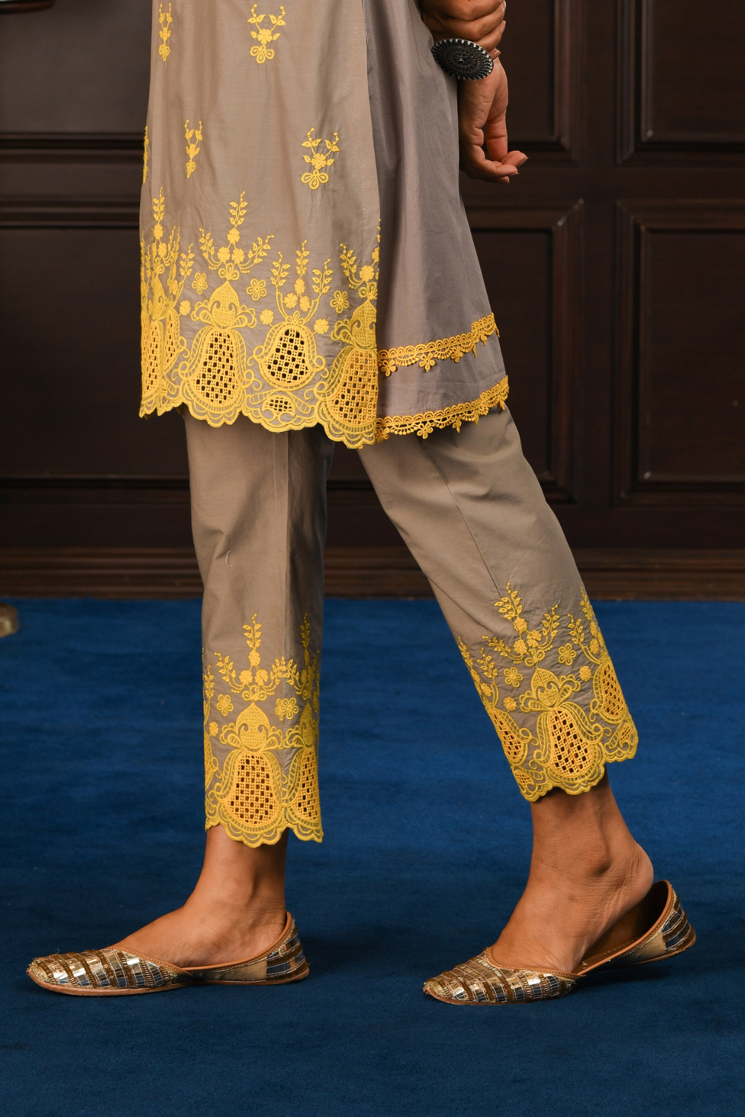 Mulmul Cotton Bliss Kurta With Bliss pyajamas