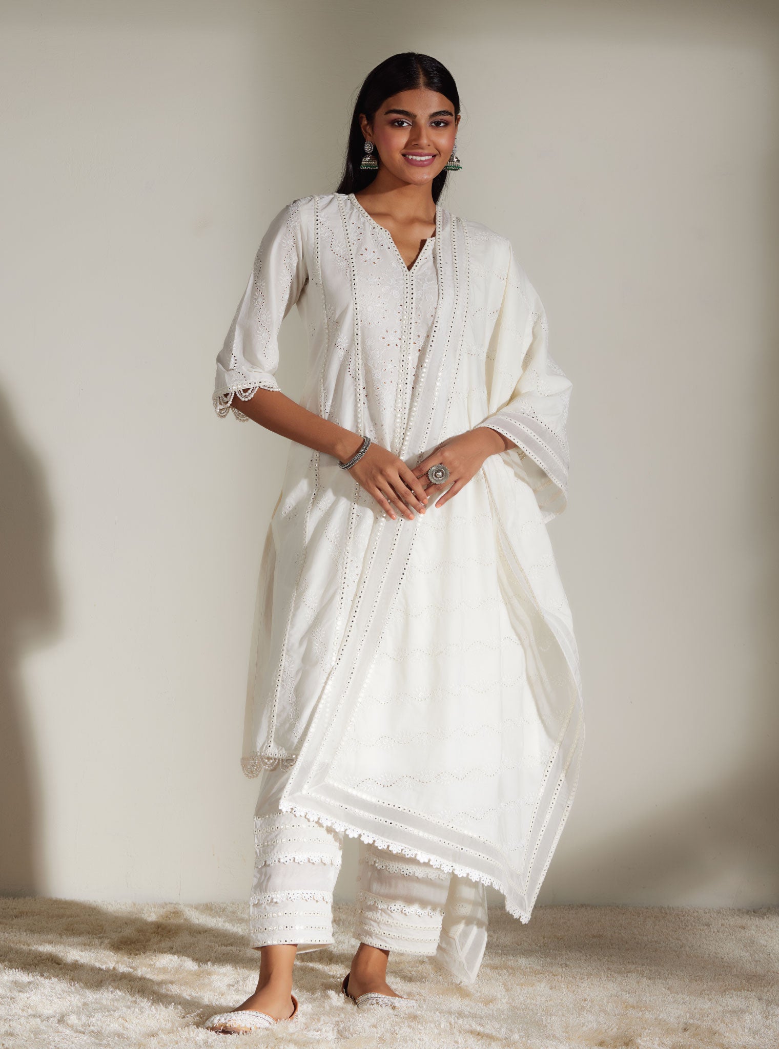 Mulmul Cotton Cara White Kurta