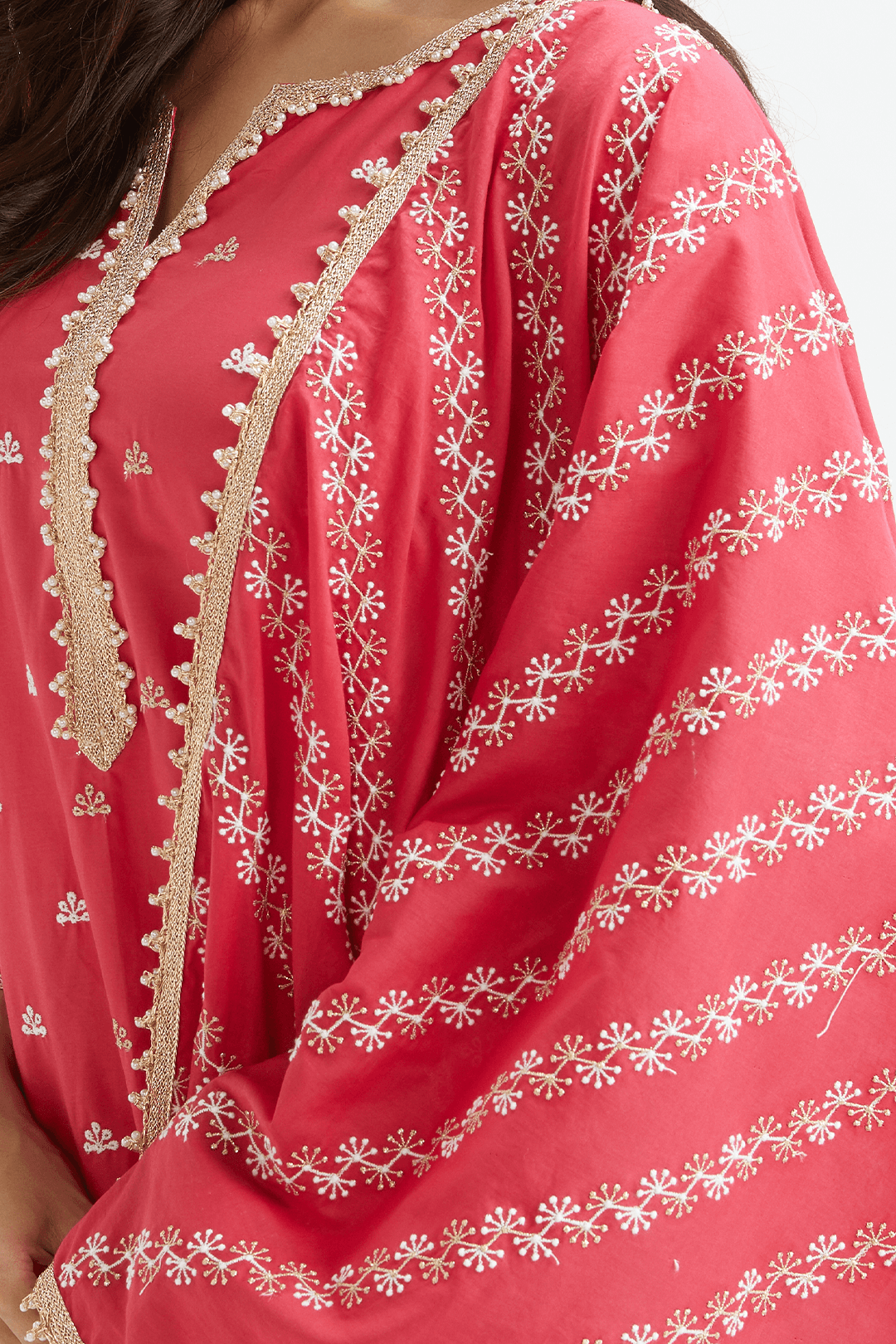 Mulmul Cotton Sparrow Red Dupatta