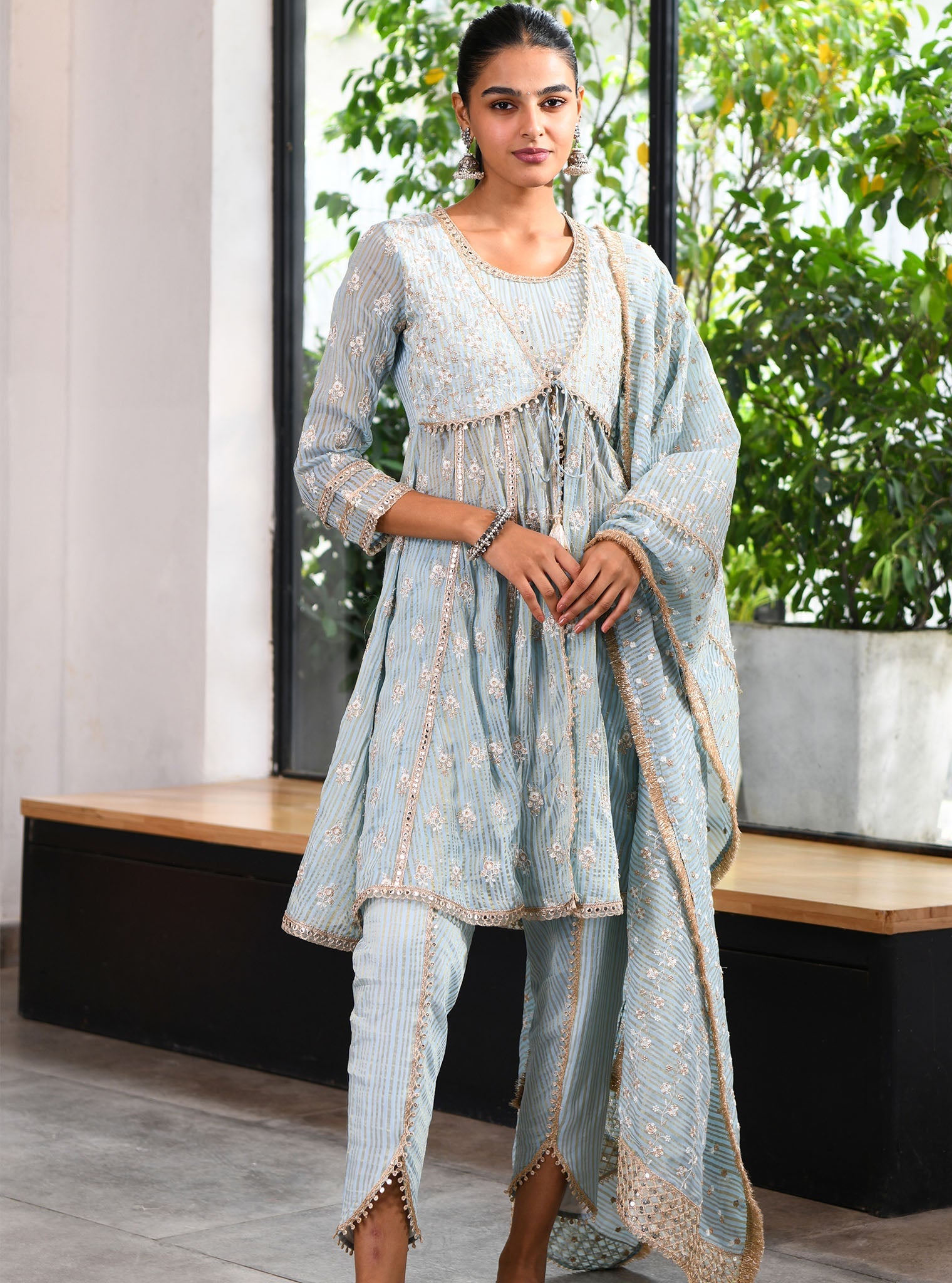 Mulmul Dorset Blue Dupatta