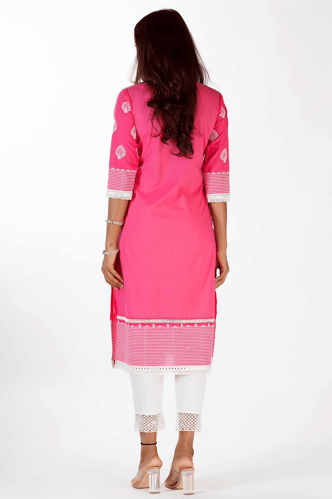 Mulmul Cotton Gene Fuchsia Kurta