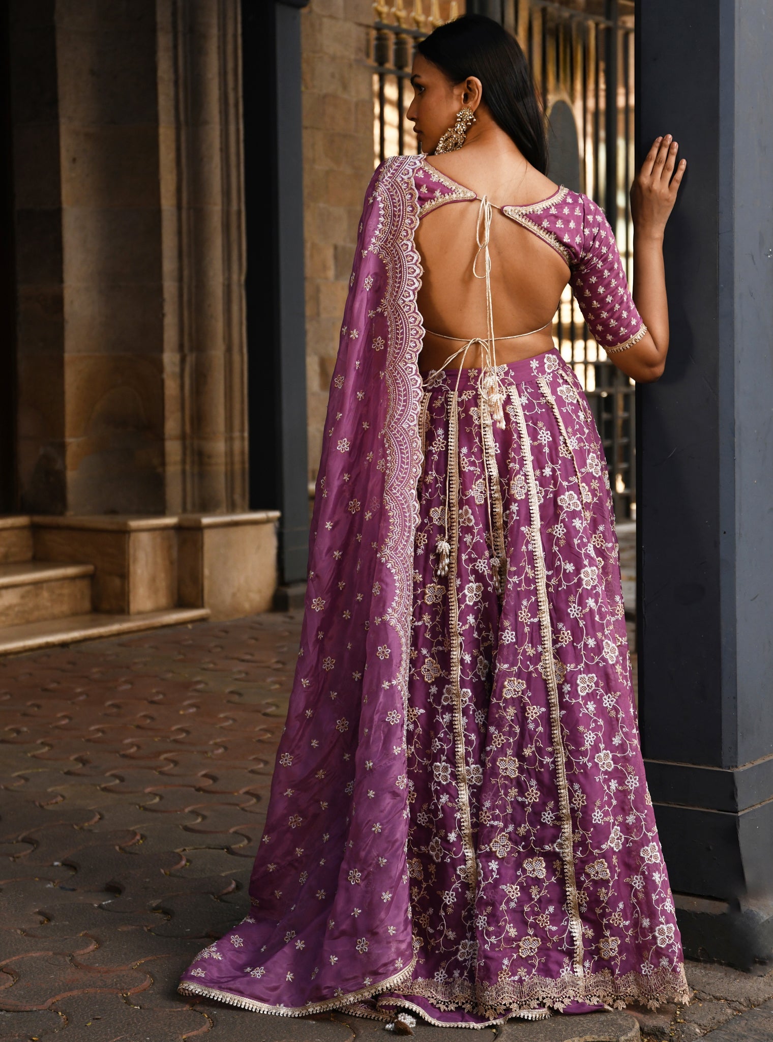 Mulmul Organza Bimli Lilac Lehenga With Mulmul Luxe Silk Bimli Lilac Dupatta