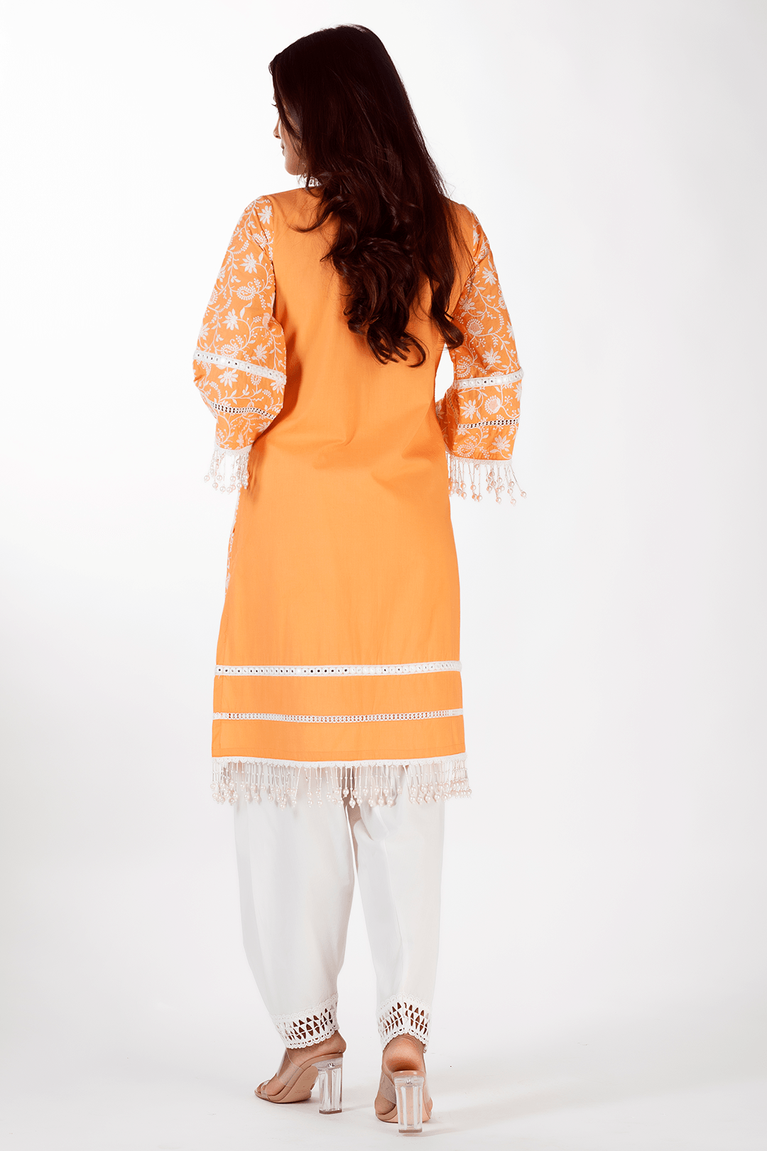 Mulmul Cotton Mollie Orange kurta