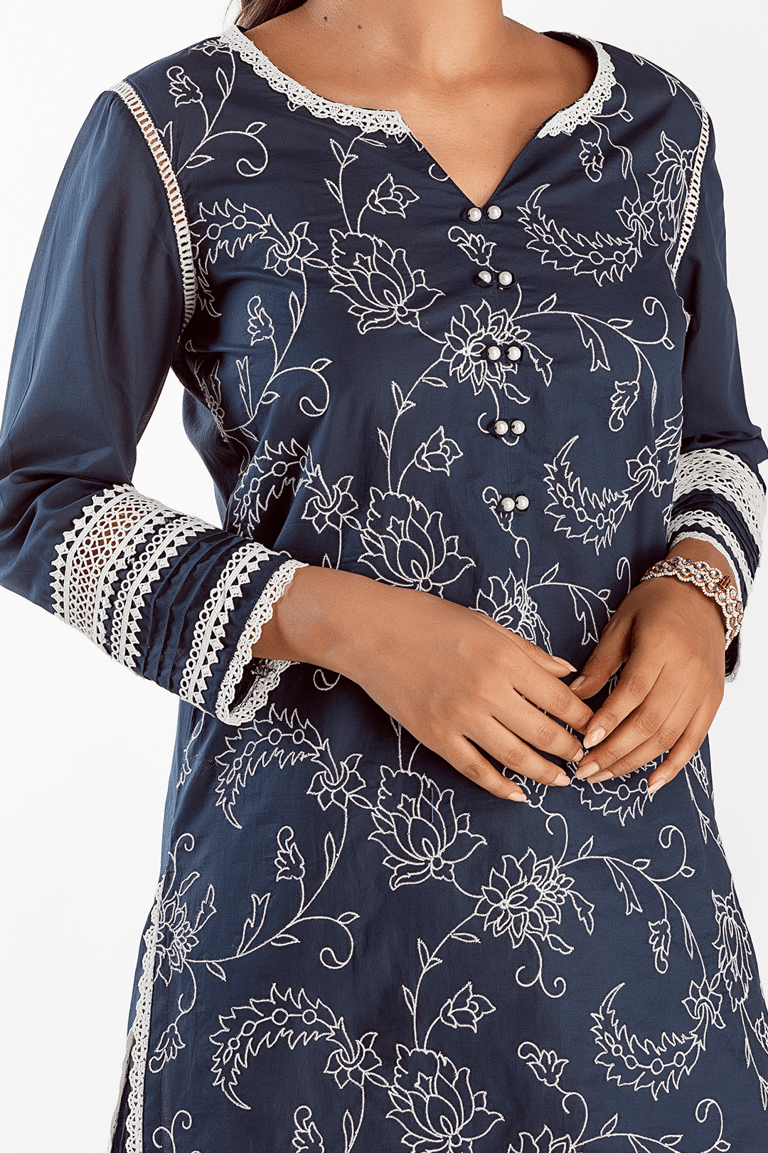 Mulmul Cotton Twilight Navy Kurta