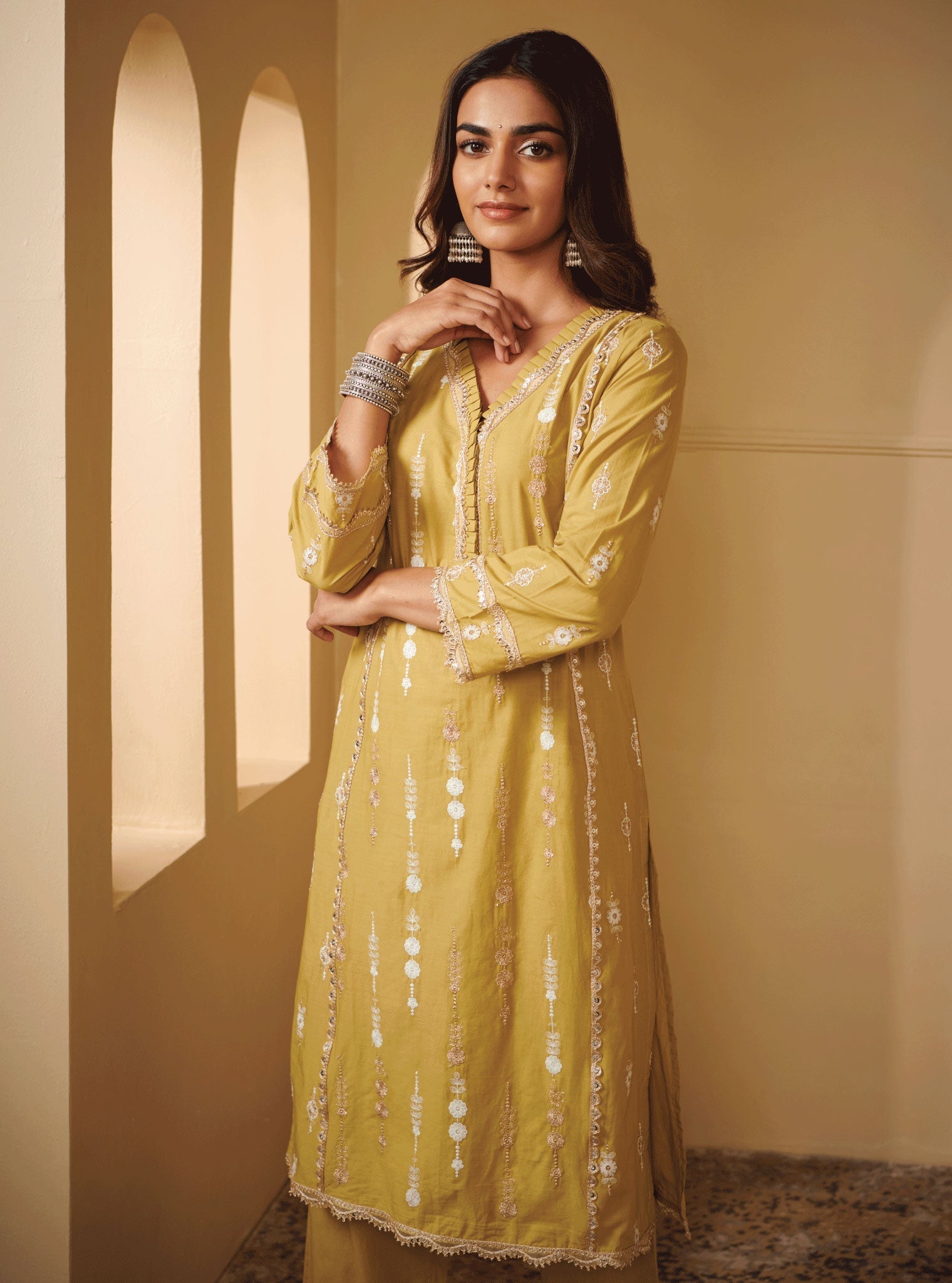 Mulmul Cotton Beki Green Kurta With Mulmul Cotton Beki Green pant