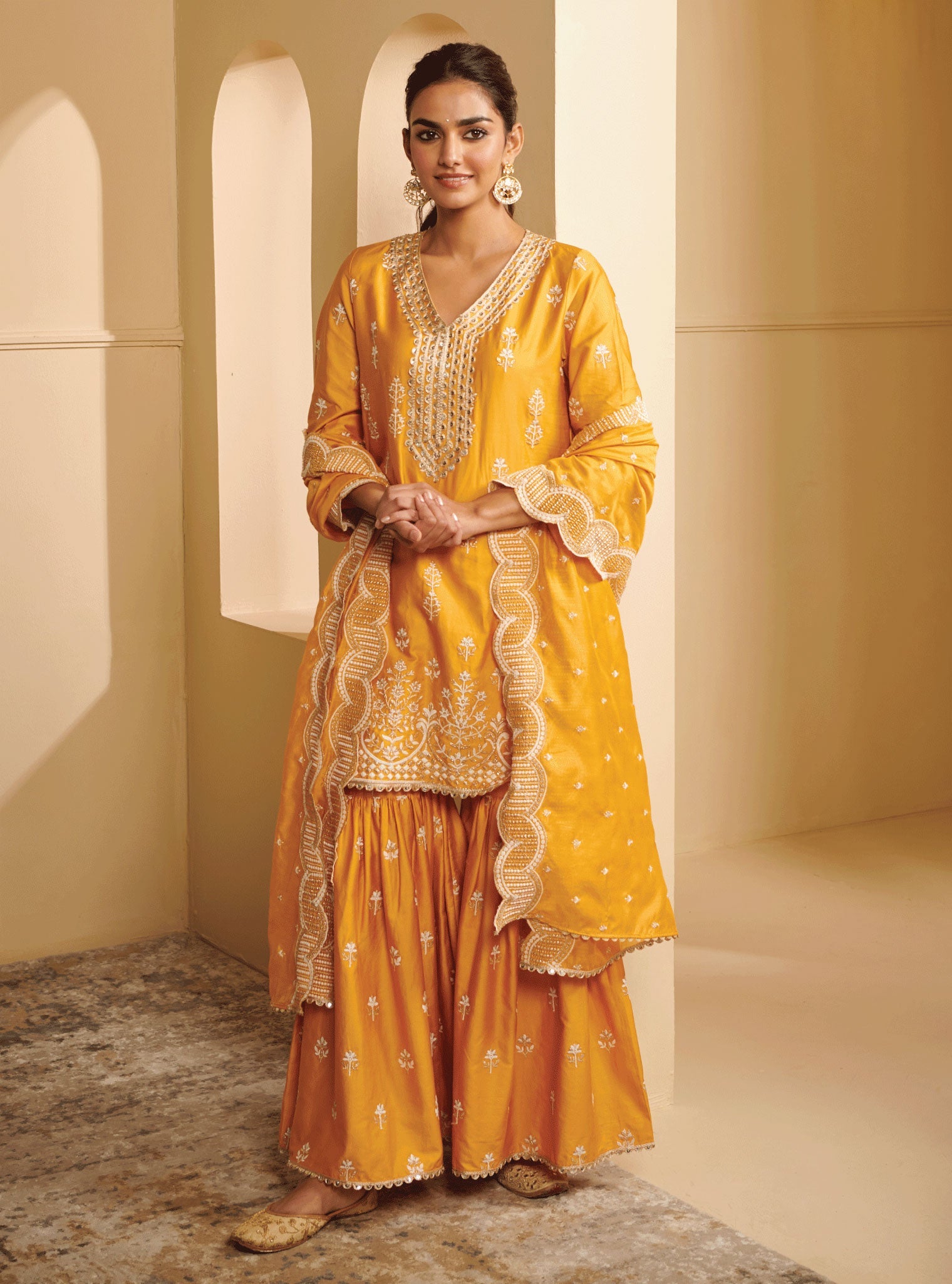 Mulmul Cotton Mahi Yellow Dupatta