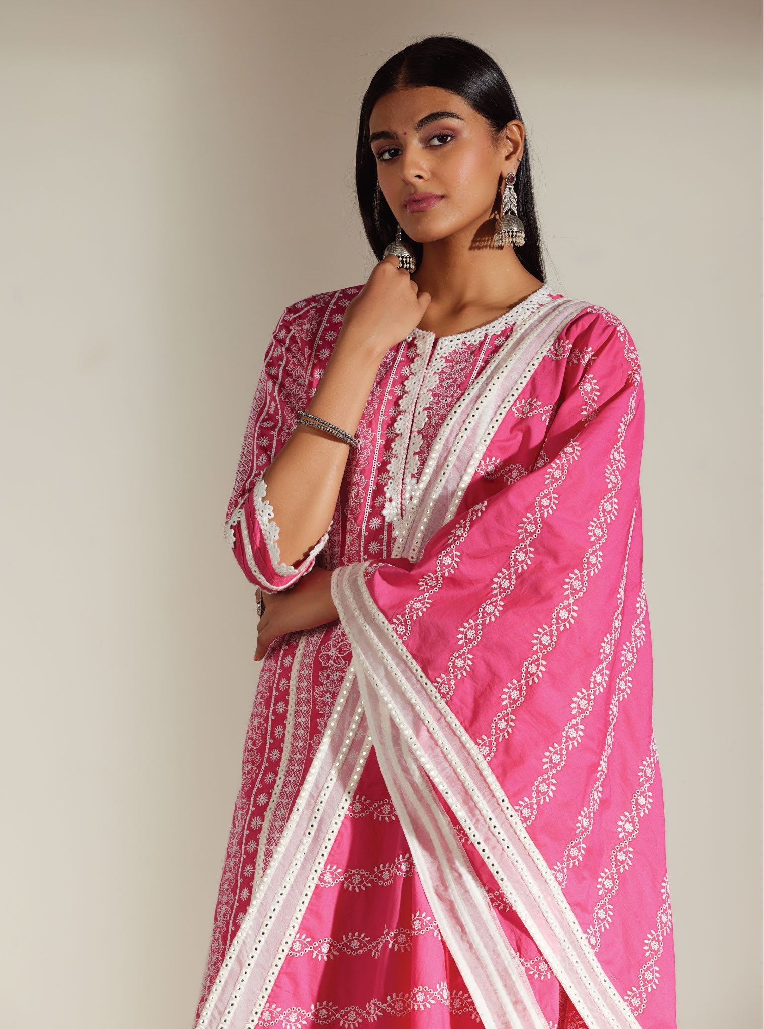 Mulmul Cotton Shiloh Pink Dupatta