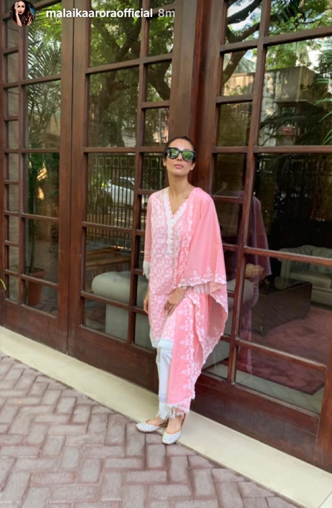 Mulmul Posey Pink Kurta With New Fringe pyajamas