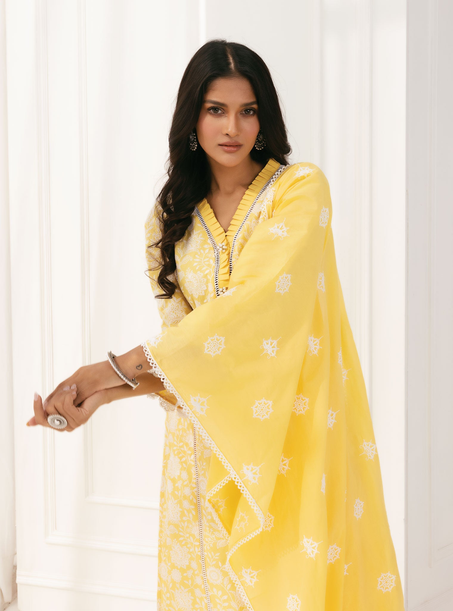 Mulmul Cotton Syari Yellow Kurta