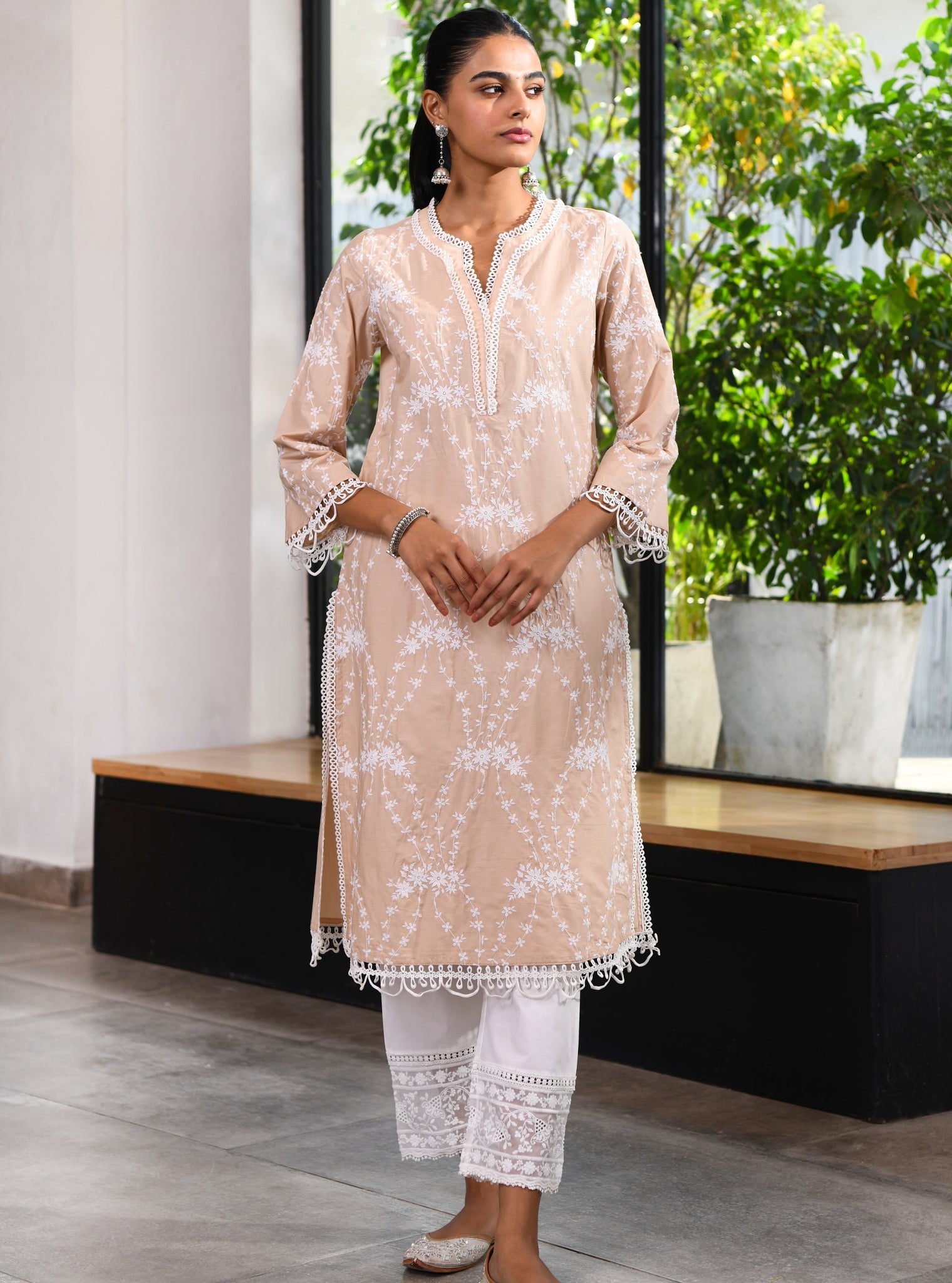 Mulmul Cotton Arki Beige Kurta