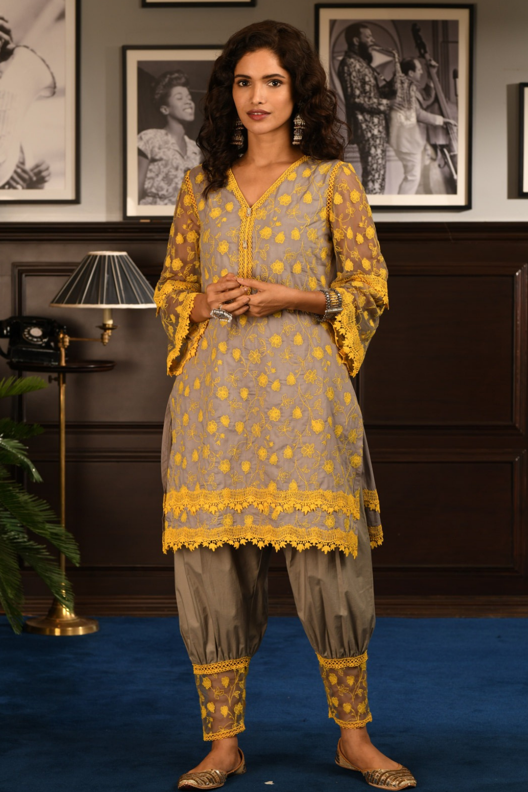 Mulmul Cotton ALEEZA Kurta With ALEEZA pyajama