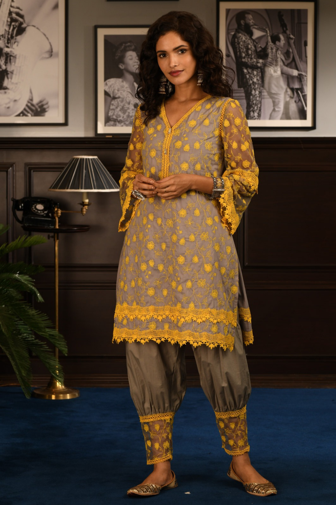 Mulmul Cotton ALEEZA Kurta With ALEEZA pyajama