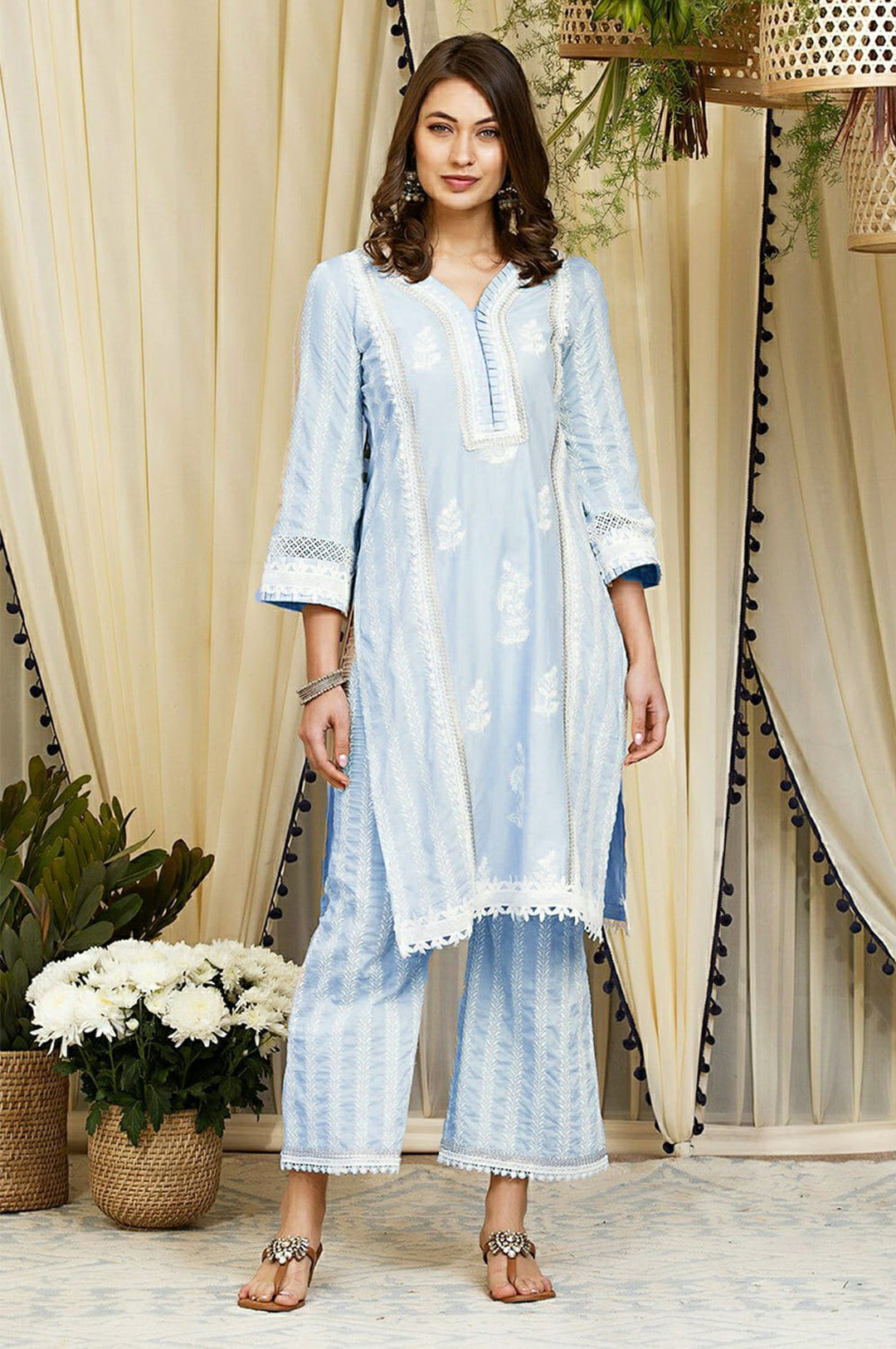 Mulmul cotton AMELIA KURTA With AMELIA PANT