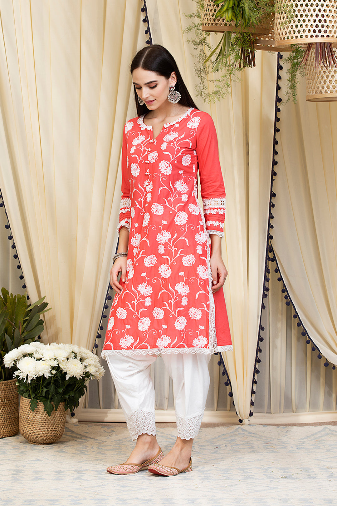 Mulmul Cotton Claudia Kurta  With Patiala