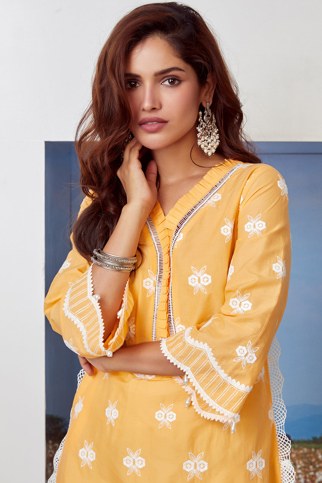 Mulmul Cotton Dawn Orange Kurta