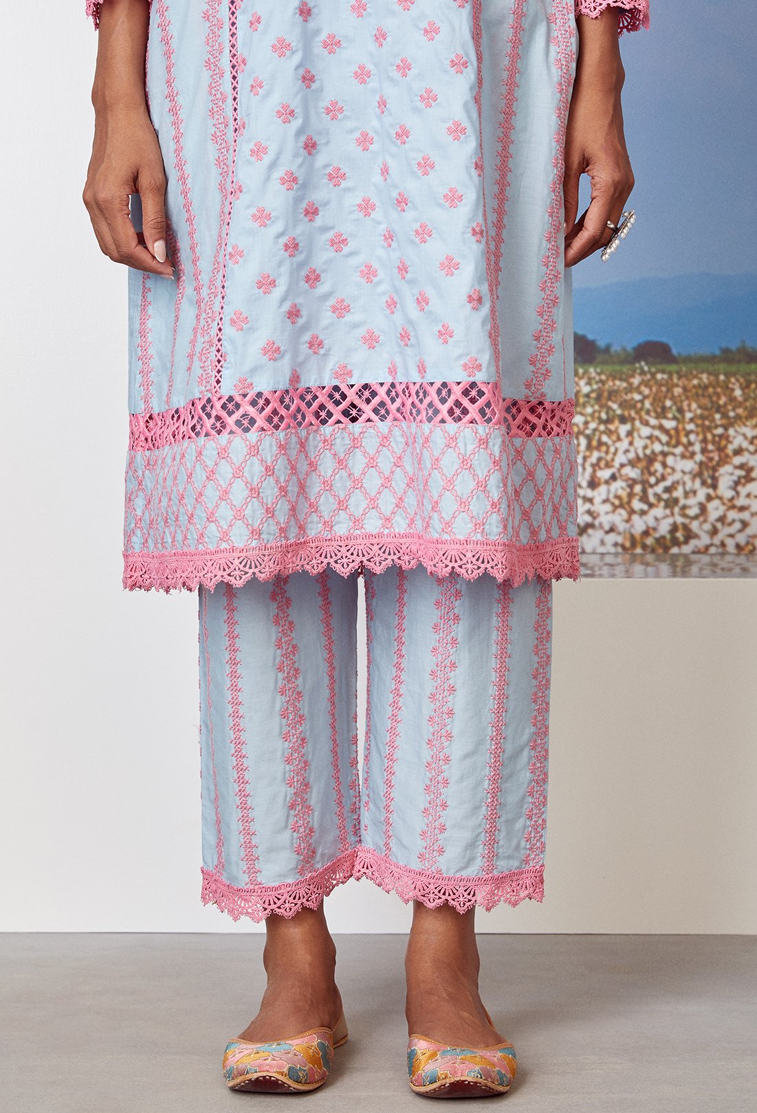 Mulmul Cotton Daydream Kurta With Daydream pyajama