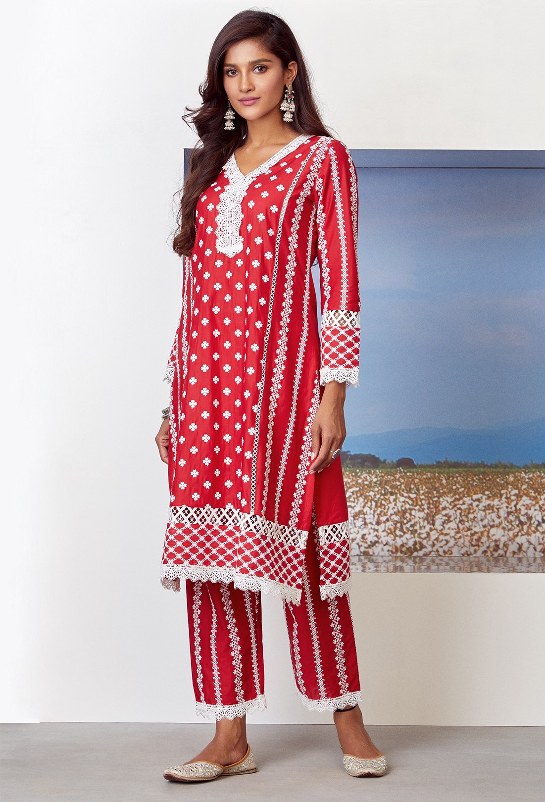 Mulmul Cotton Daydream Kurta With Daydream pyajama