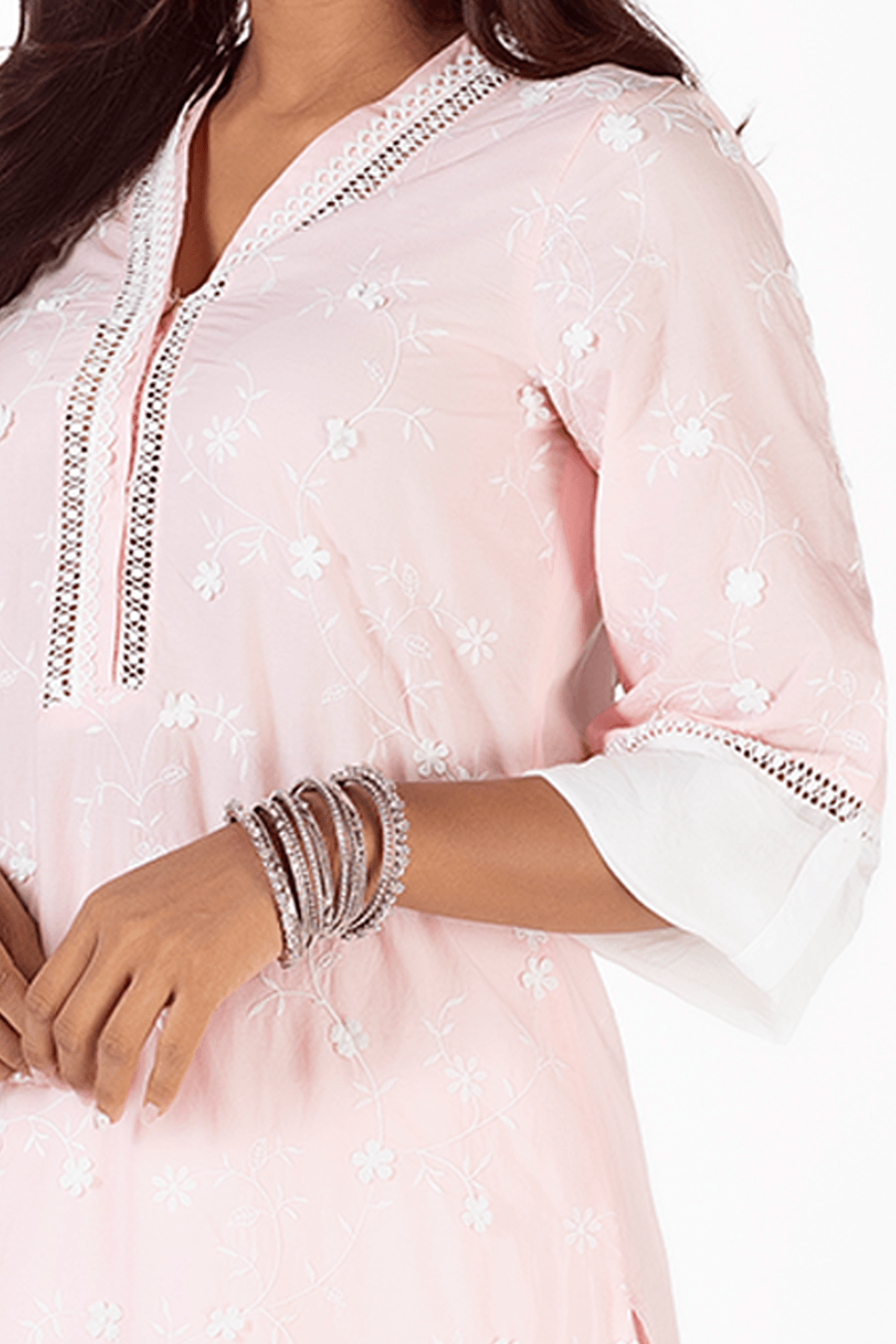 Mulmul Cotton Echo Pink Kurta