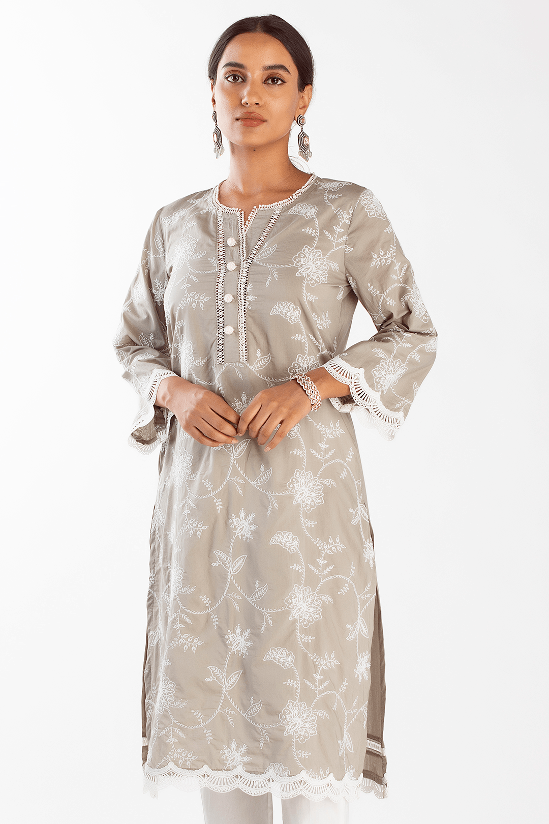 Mulmul Cotton MELIA KURTA With ROUNDED HEM PANT