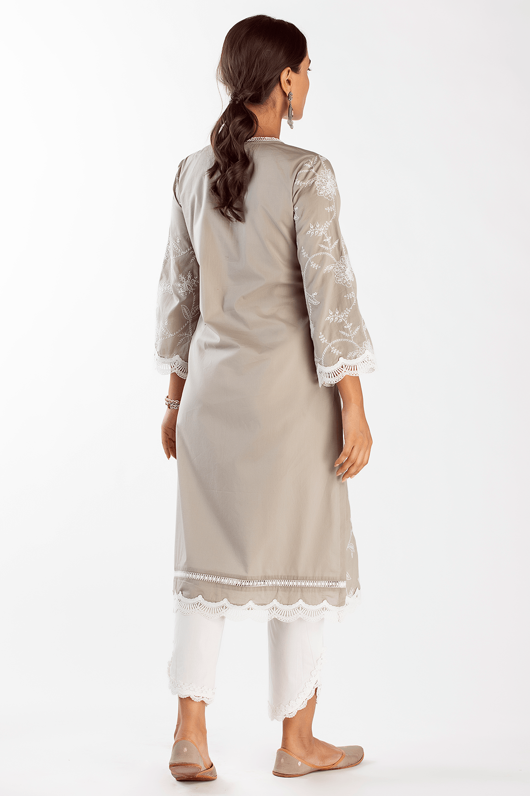 Mulmul Cotton MELIA KURTA With ROUNDED HEM PANT