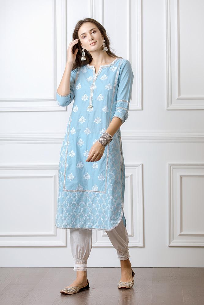 Mulmul Senna Kurta with Harem pyajamas