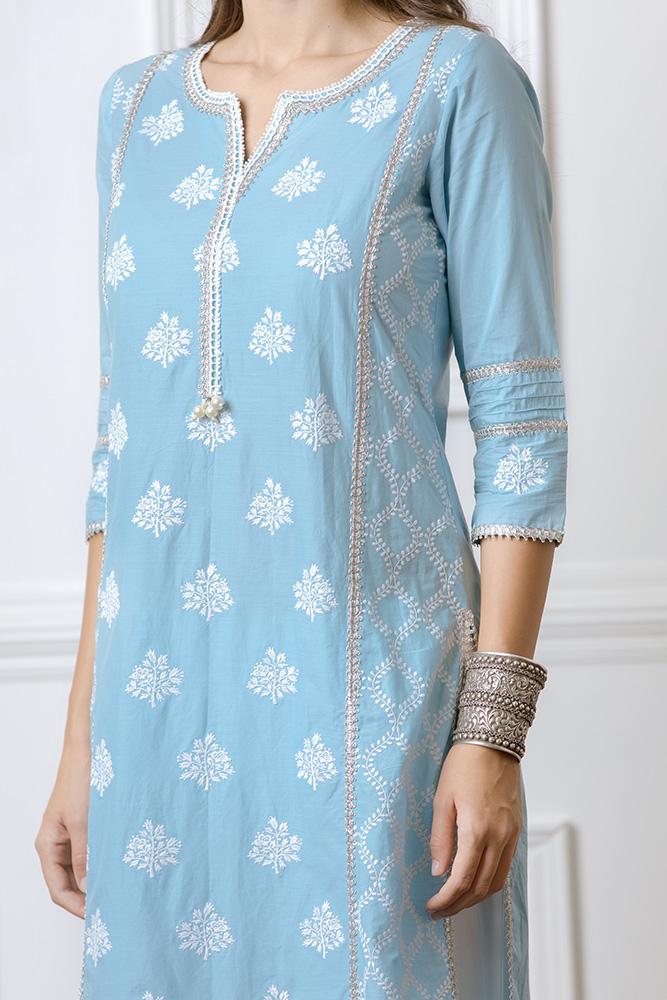 Mulmul Senna Kurta with Harem pyajamas