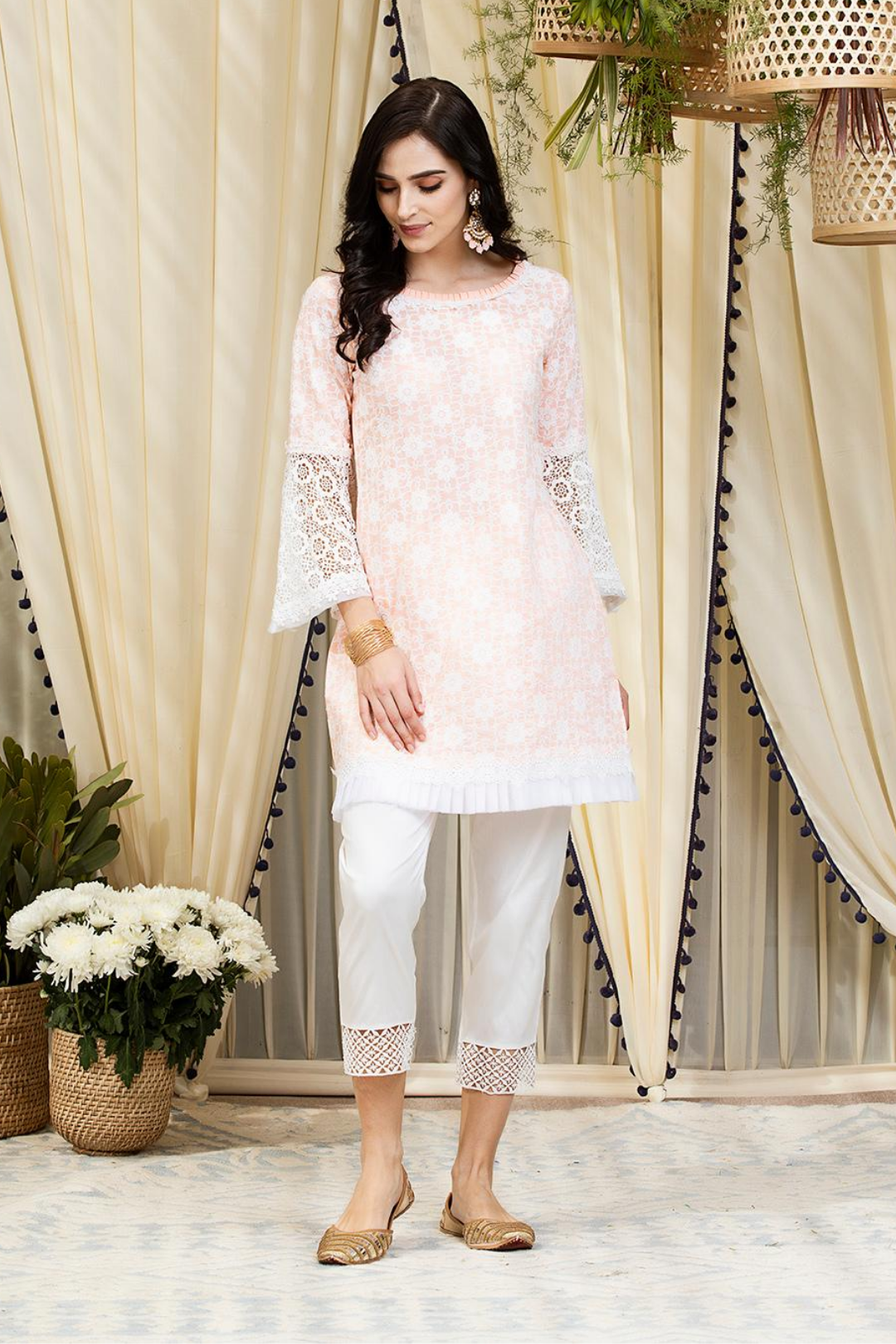 Mulmul Cotton Nova Kurta With Fern Cotton Pyajama