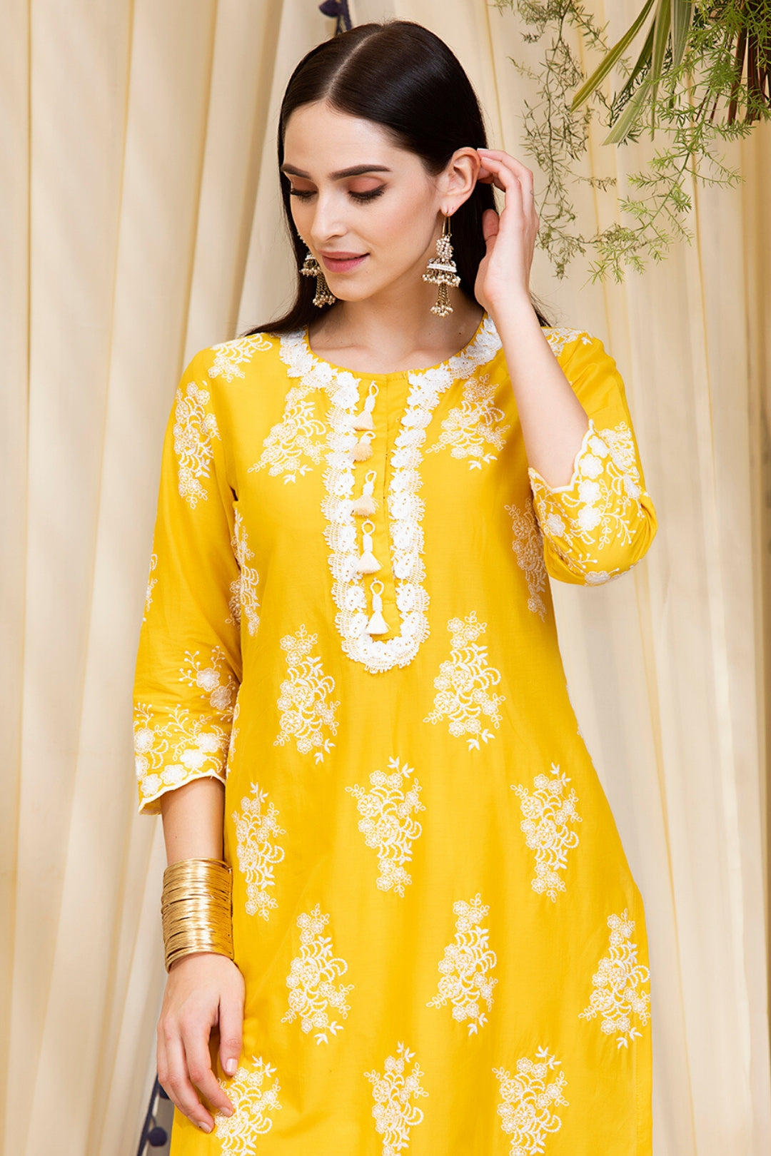 Mulmul Cotton Perla Kurta With Perla Pyajama