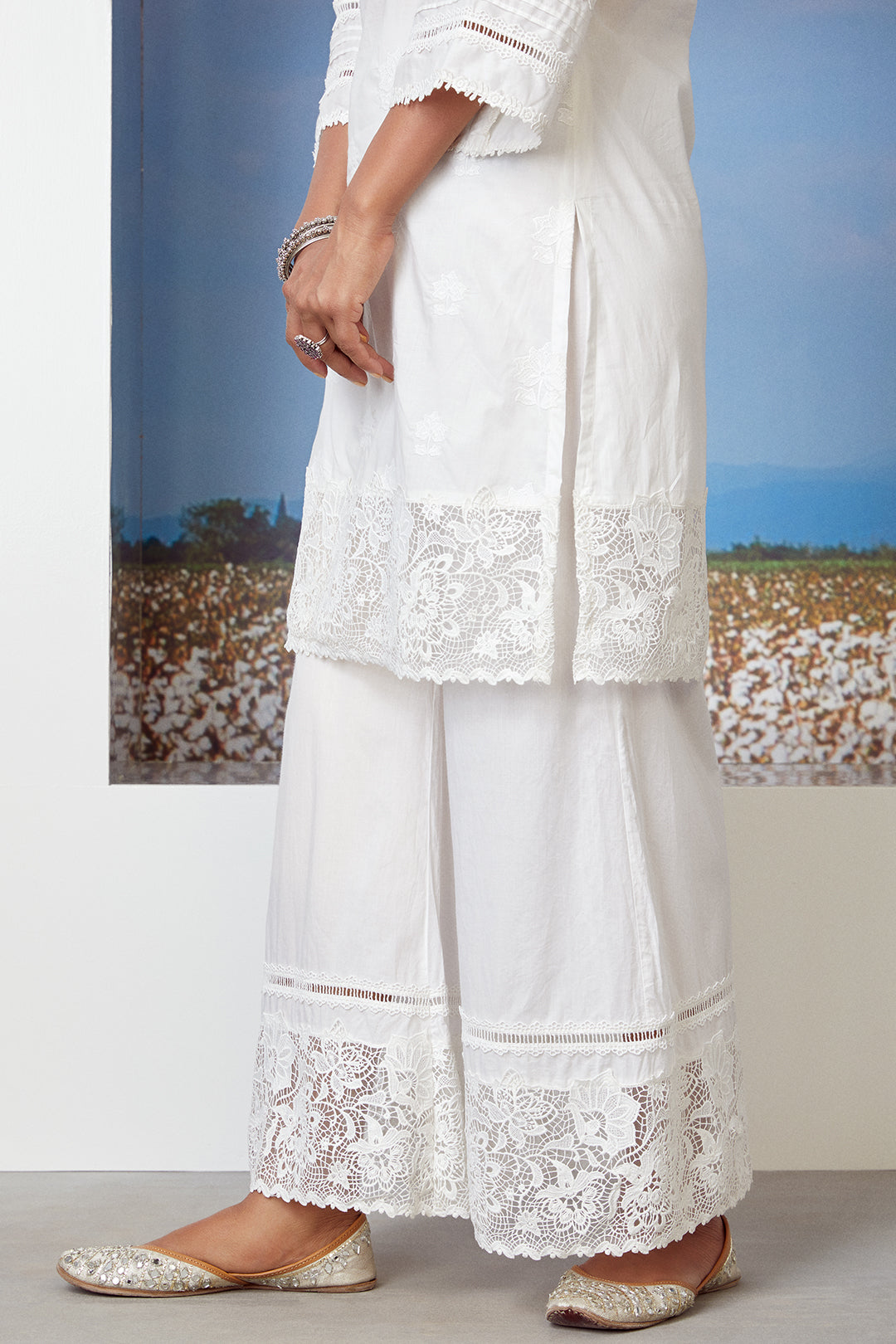 Mulmul Cotton Sunkissed Kurta with Sunkissed Palazzo