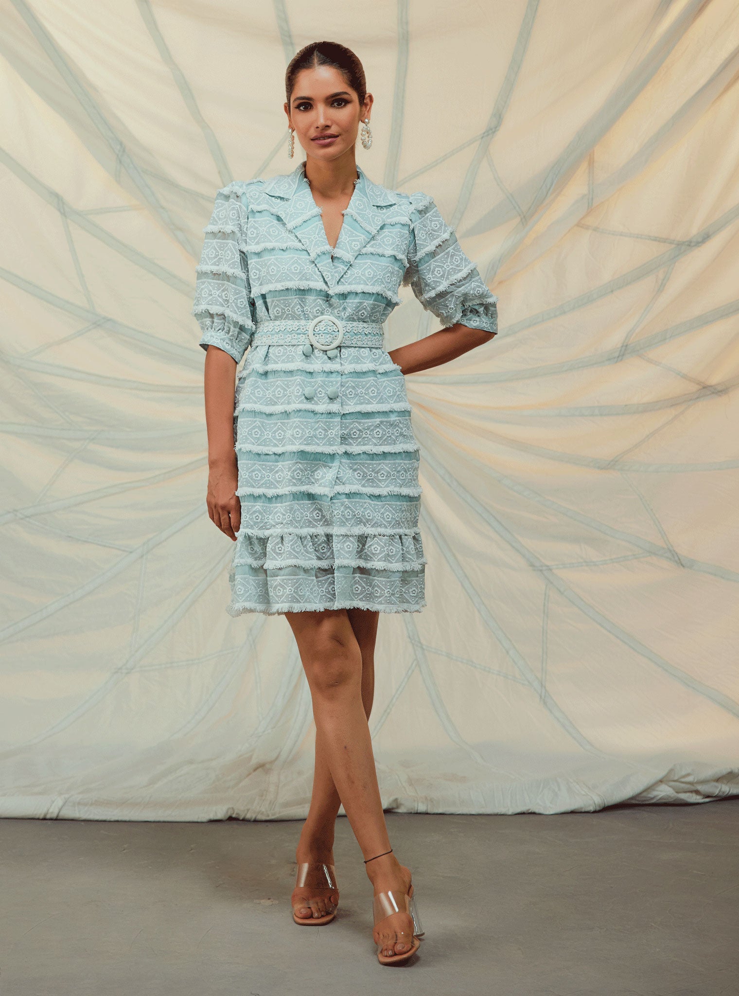 Mulmul Organza Cass Light Blue Dress