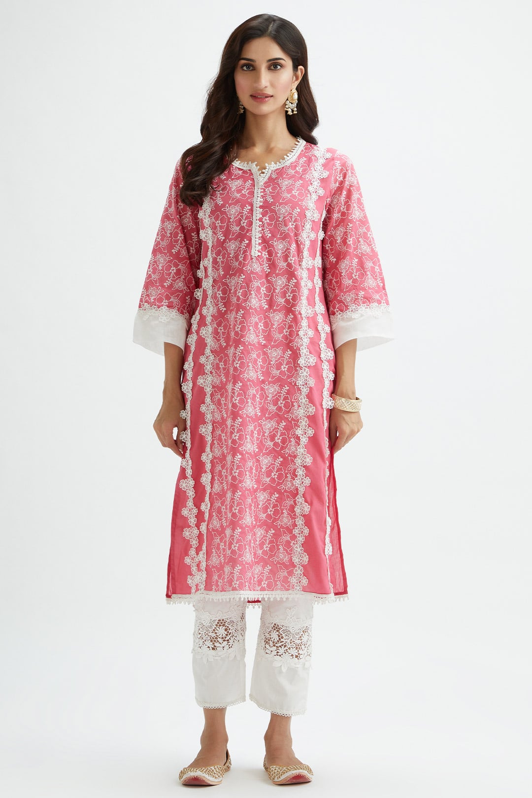 Mulmul Cotton Vireo Fuchsia Kurta