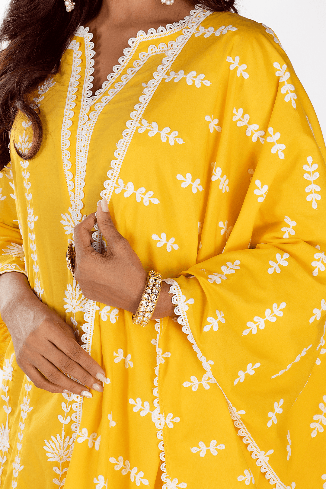 Mulmul Cotton Zaira Mango Kurta With Zaira Mango Palazzo