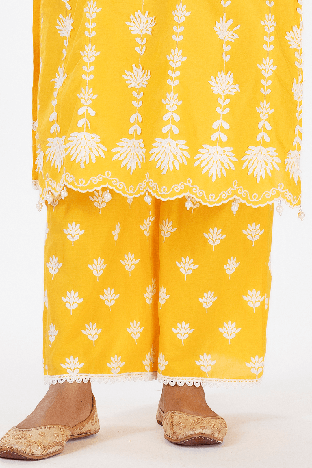 Mulmul Cotton Zaira Mango Kurta With Zaira Mango Palazzo