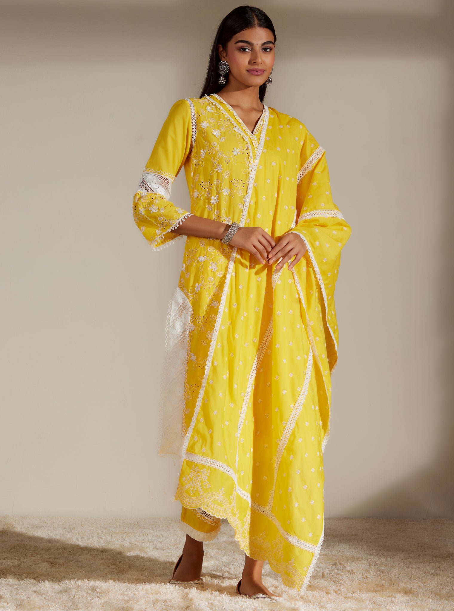 Mulmul Cotton Alice Mango Kurta with Alice Mango Pant