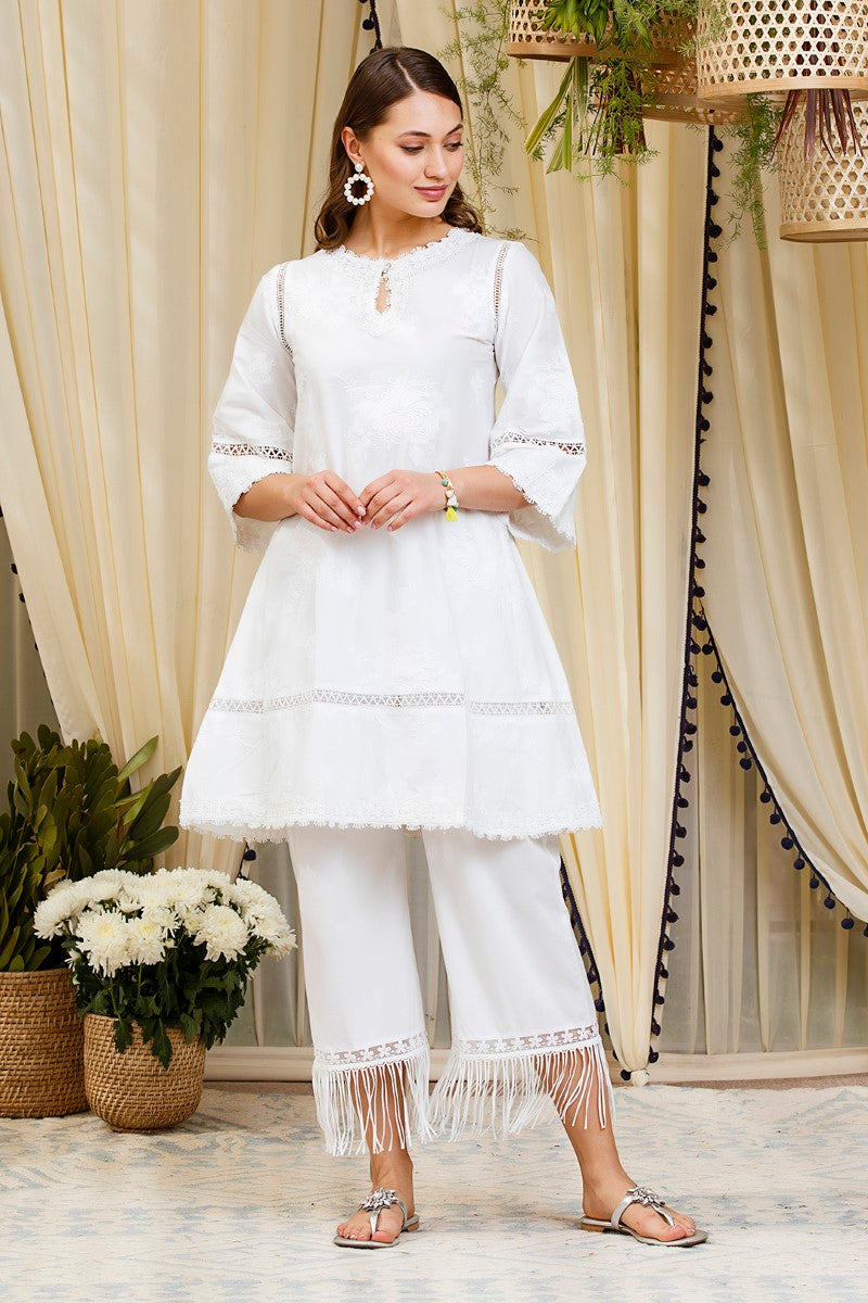 Mulmul Cotton Sunflower Kurta With New Poppy  Pyajama