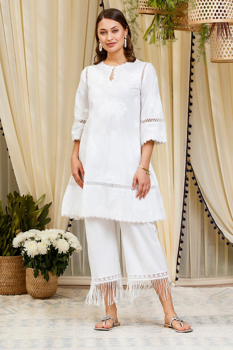 Mulmul Cotton Sunflower Kurta With New Poppy  Pyajama