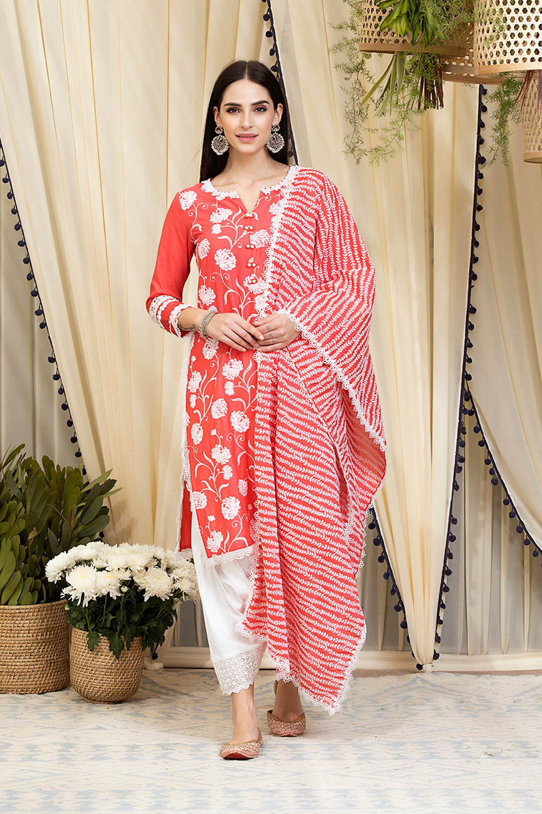 Mulmul Cotton Claudia Kurta  With Patiala